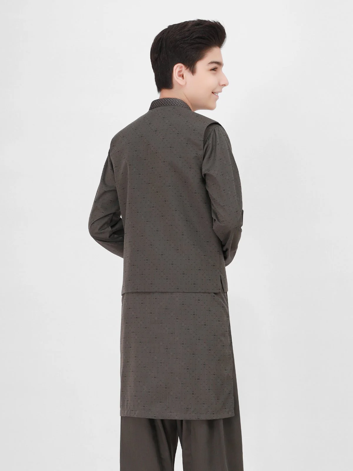 Boy's Charcoal Waist Coat Suit - EBTWCS21-25141 - Image 3