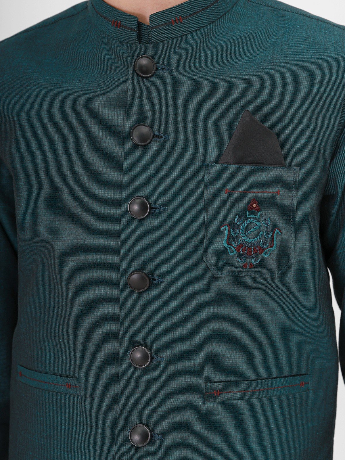 Boy's Teal Waist Coat Suit - EBTWCS21-25143 - Image 2