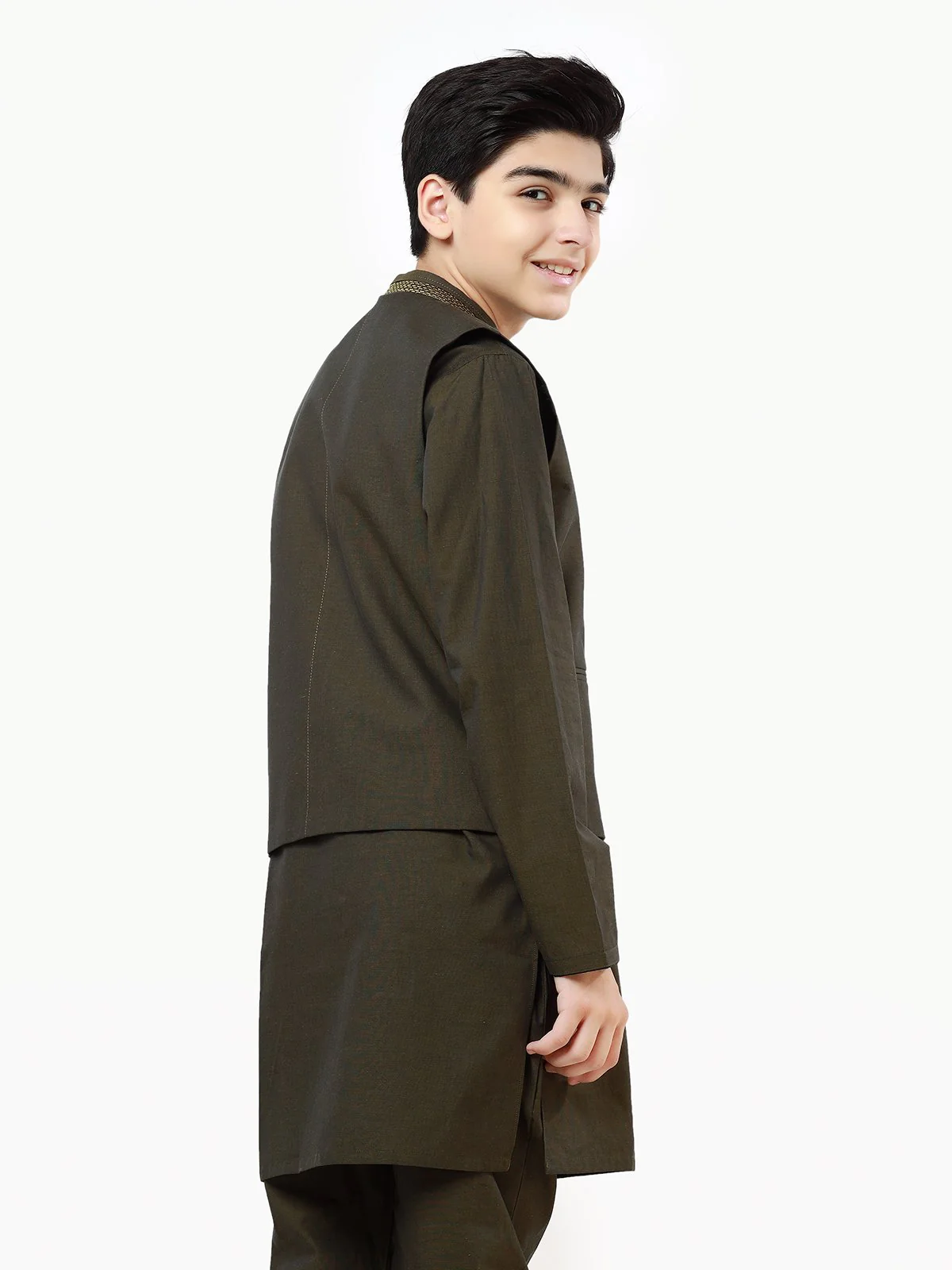 Boy's Green Waist Coat Suit - EBTWCS21-25146 - Image 5