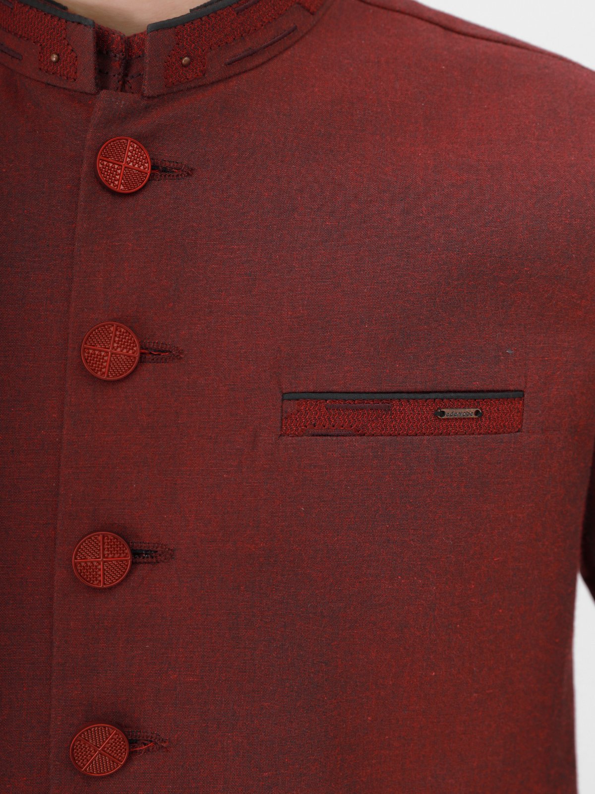 Boy's Dark Maroon Waist Coat Suit - EBTWCS21-25148 - Image 2