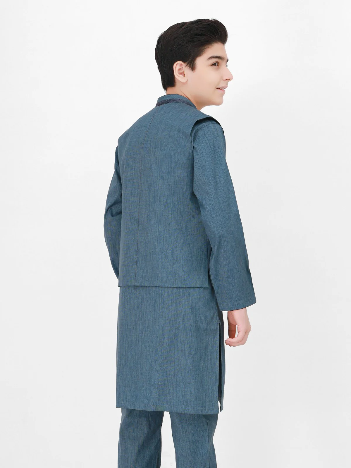 Boy's Blue Waist Coat Suit - EBTWCS21-25149 - Image 3