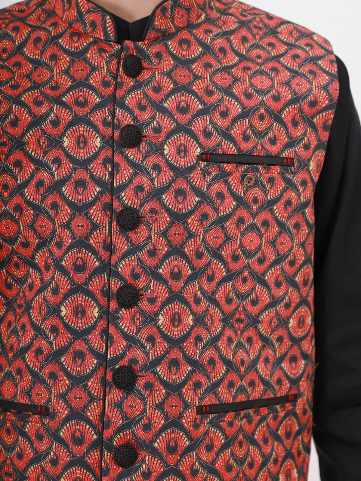 Boy's Maroon & Black Waist Coat Suit - EBTWCS21-25150 - Image 2