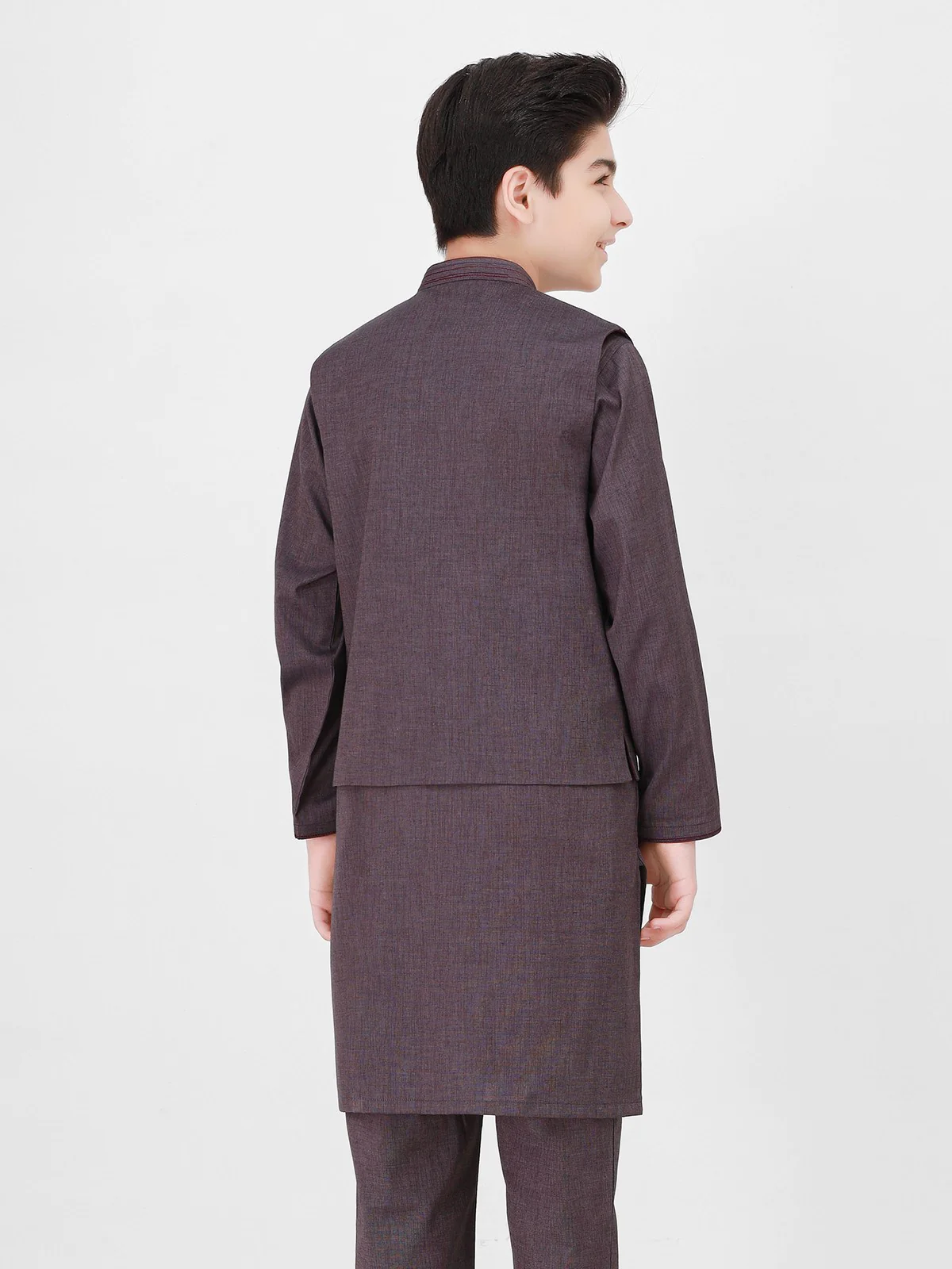 Boy's Purple Waist Coat Suit - EBTWCS21-25151 - Image 3