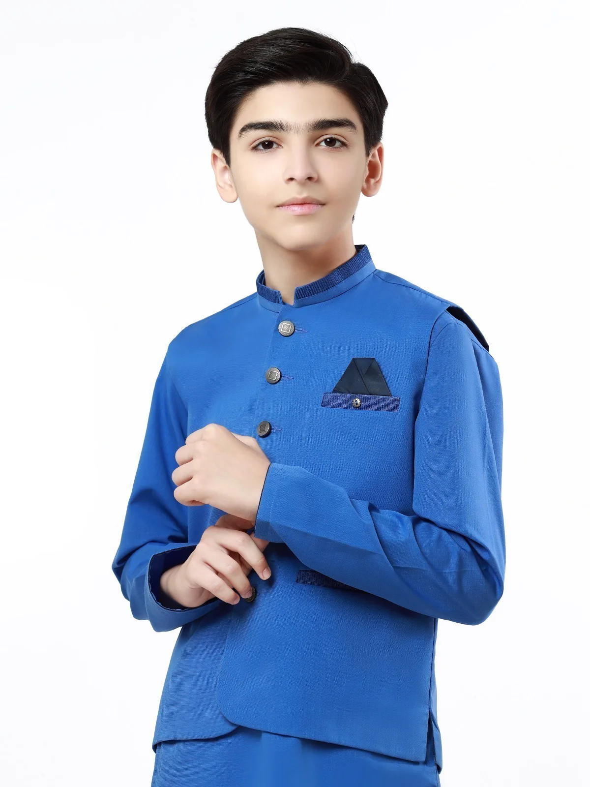 Boy's Royal Blue Waist Coat Suit - EBTWCS22-25153 - Image 2