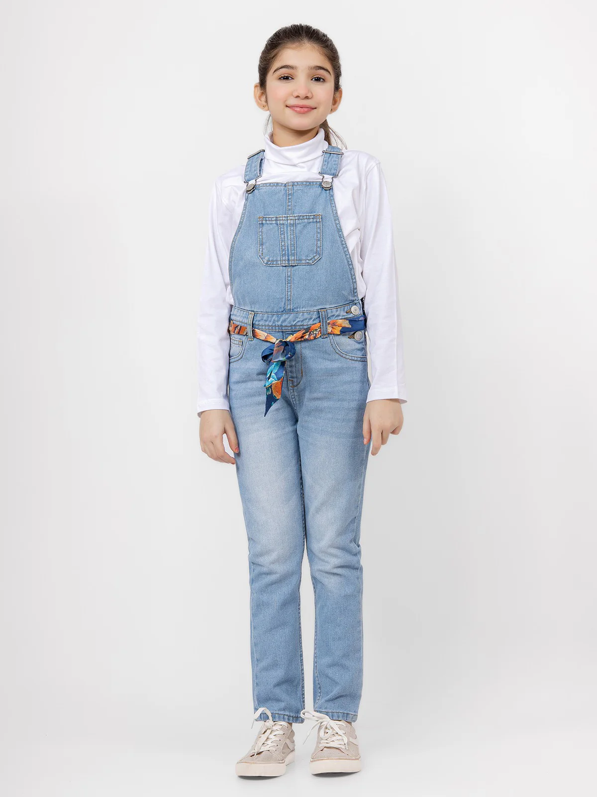 Girl's Light Blue Dungaree - EGTDD21-002 - Image 2