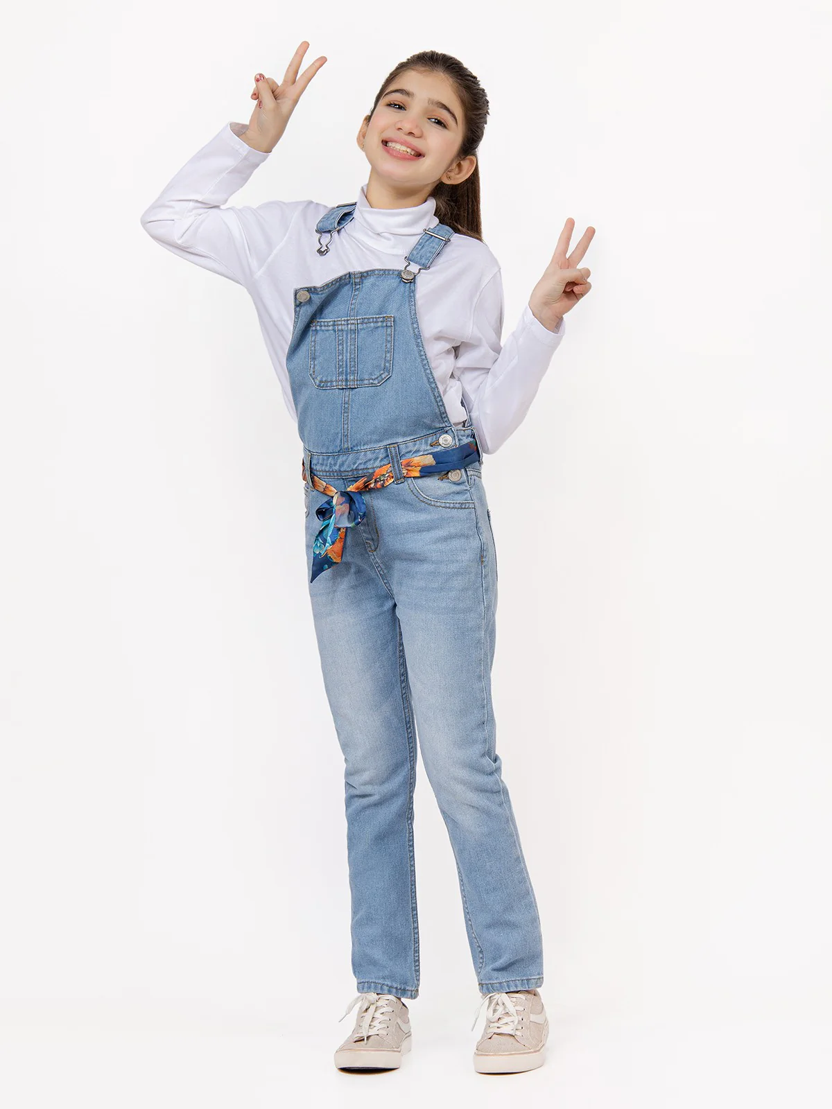 Girl's Light Blue Dungaree - EGTDD21-002 - Image 4