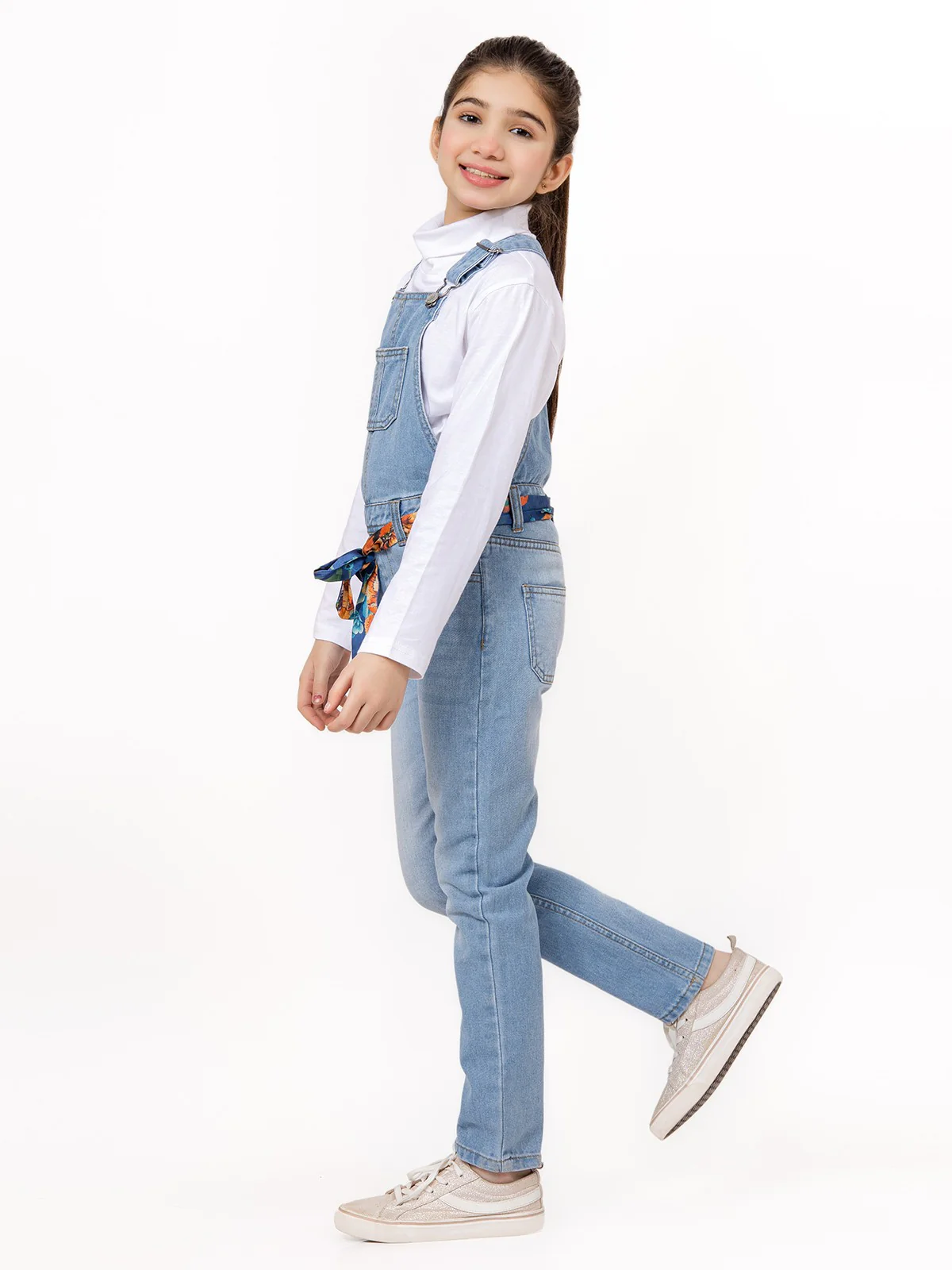 Girl's Light Blue Dungaree - EGTDD21-002 - Image 5