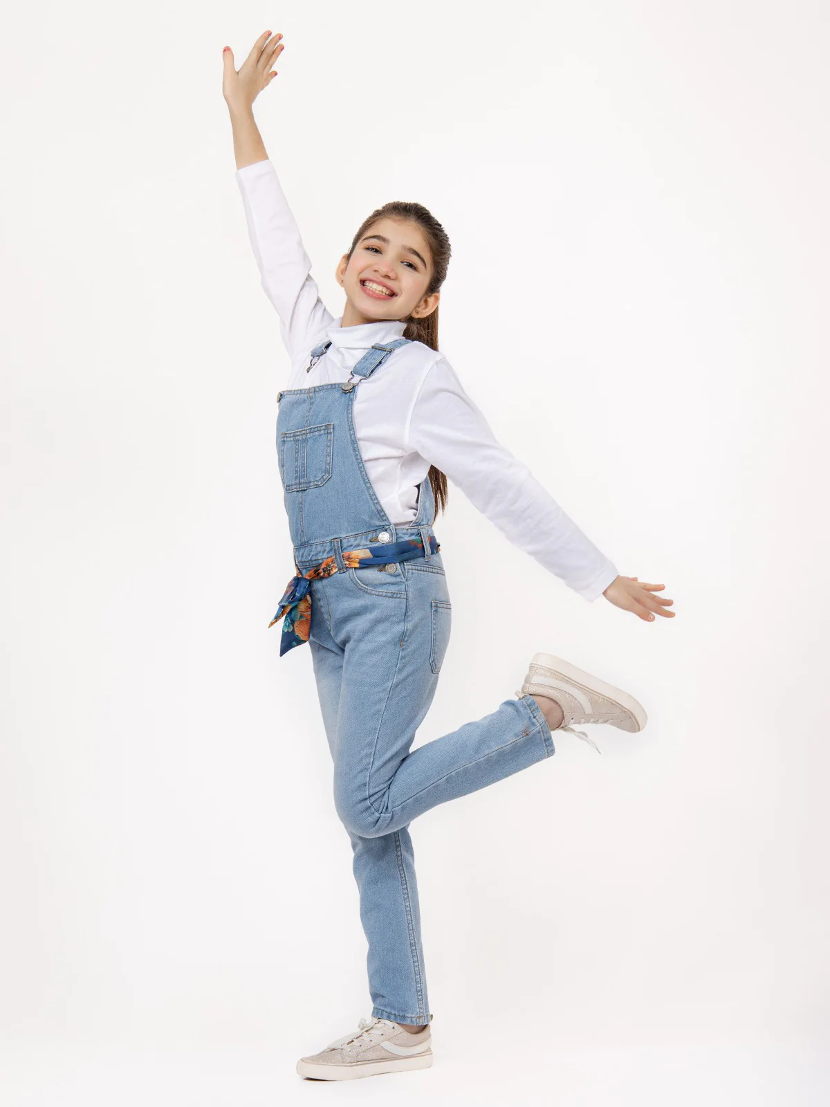 Girl's Light Blue Dungaree - EGTDD21-002 - Image 7