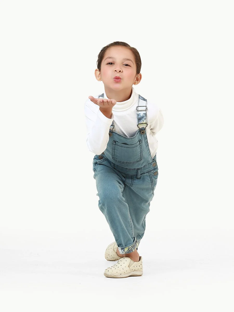 Girl's Blue Dungaree - EGTDD22-003 - Image 2