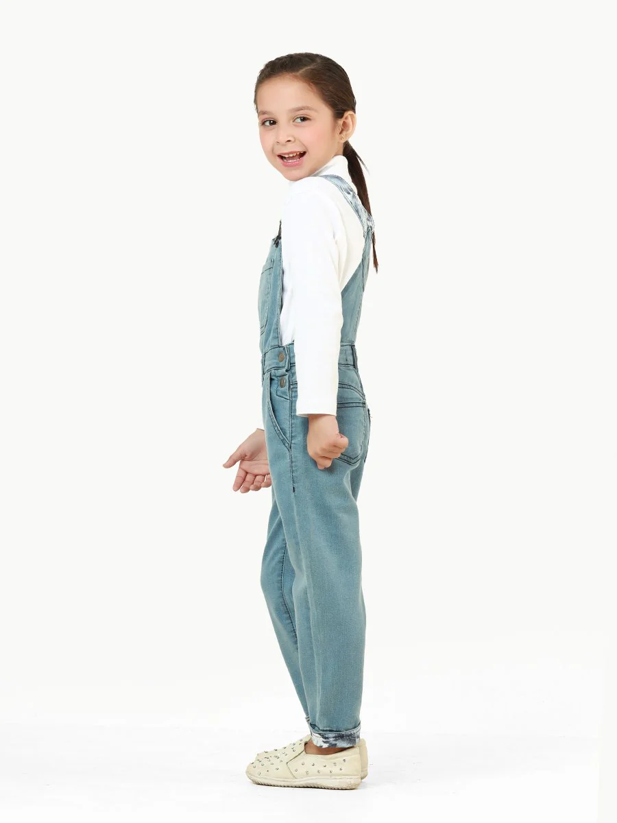 Girl's Blue Dungaree - EGTDD22-003 - Image 3