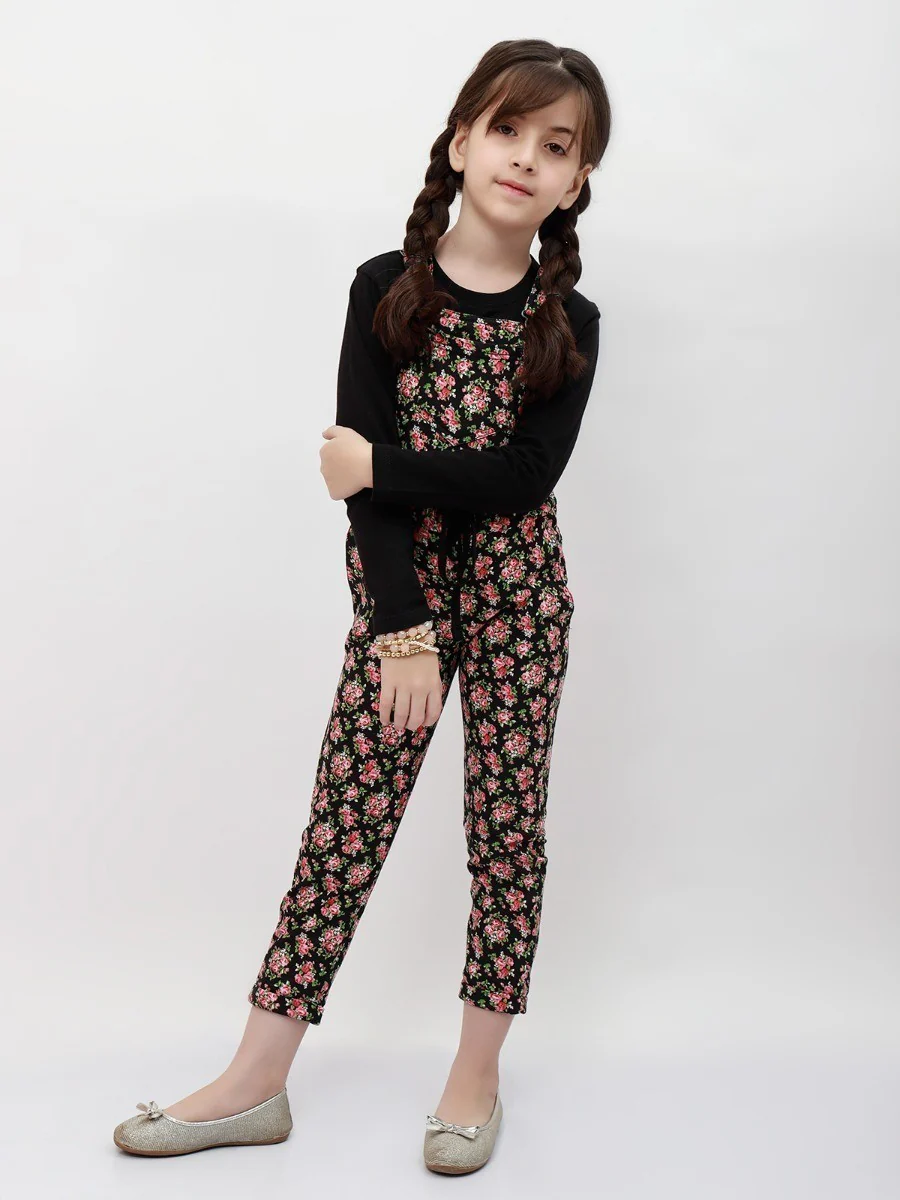 Girl's Black Dungaree - EGTDK20-002 - Image 2