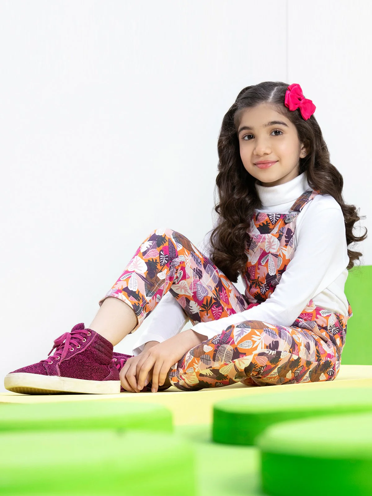 Girl's Light Pink Dungaree - EGTDK21-003 - Image 2