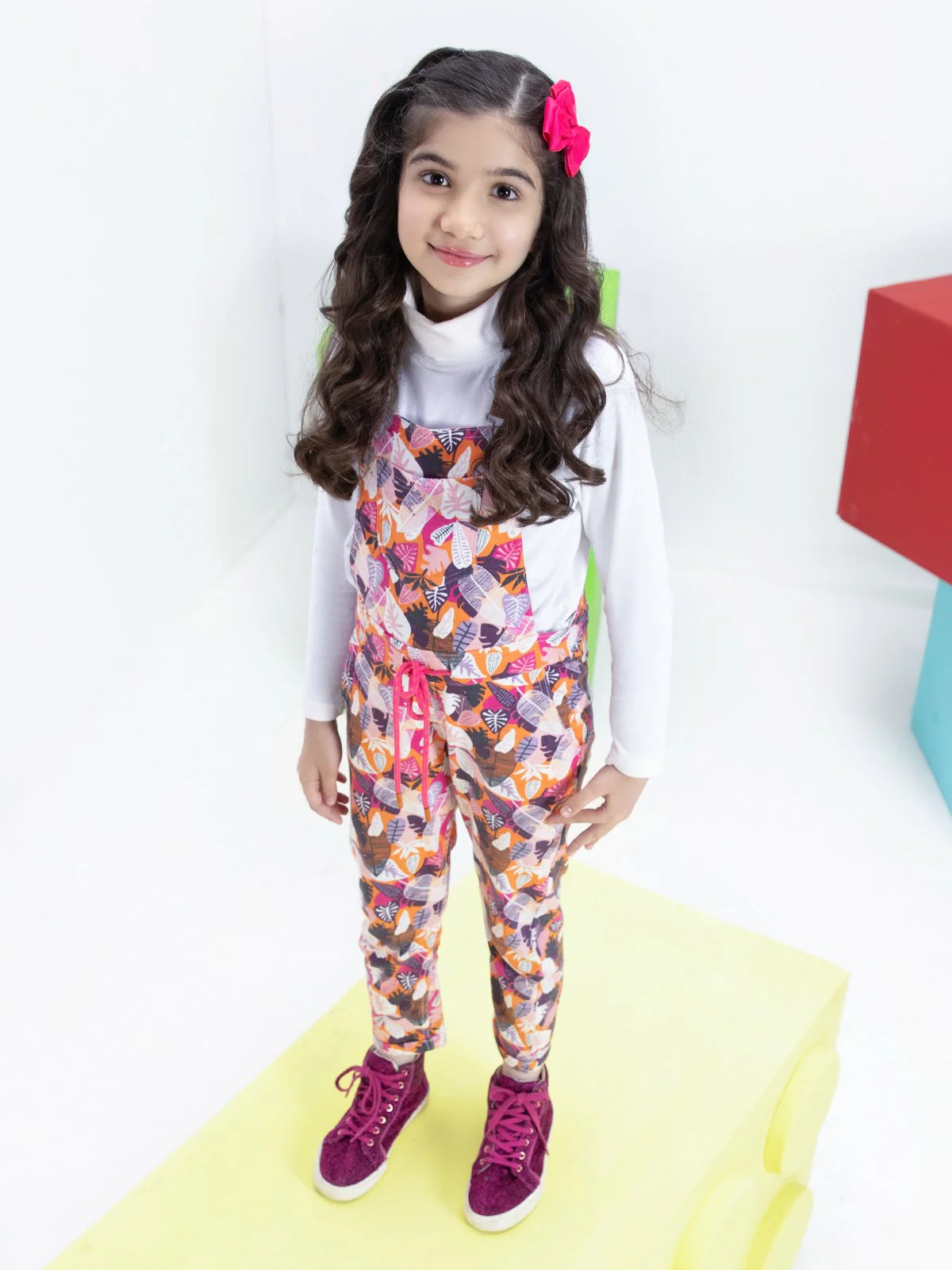 Girl's Light Pink Dungaree - EGTDK21-003 - Image 3