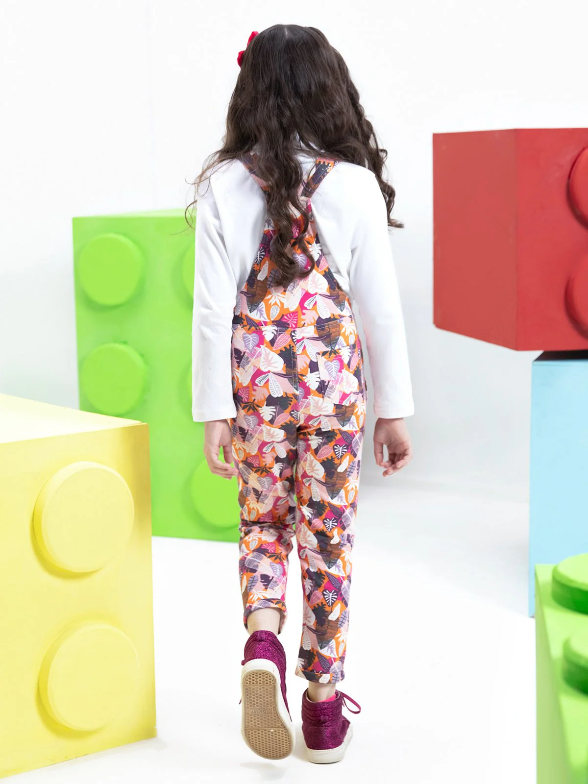 Girl's Light Pink Dungaree - EGTDK21-003 - Image 4