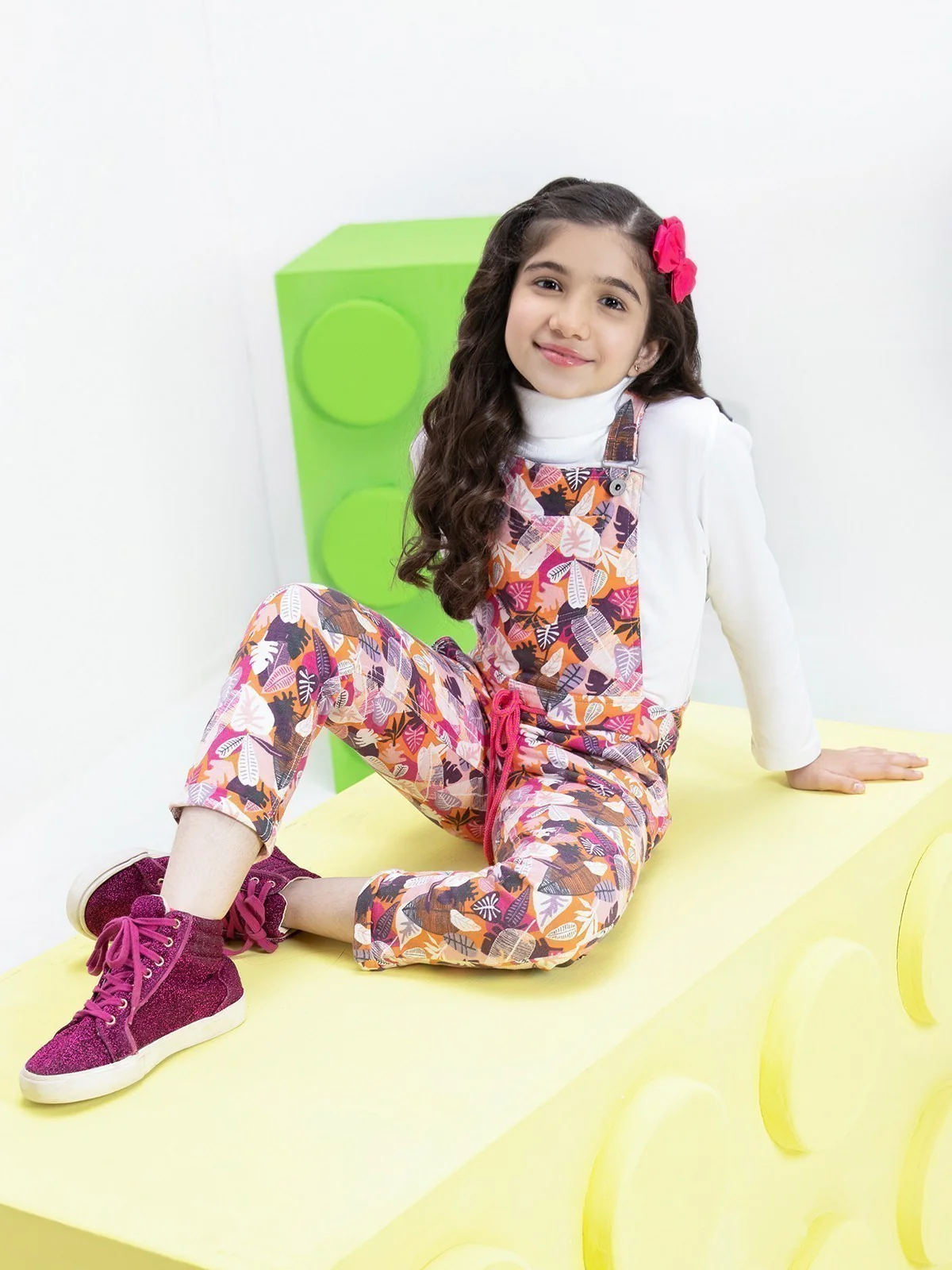 Girl's Light Pink Dungaree - EGTDK21-003 - Image 5