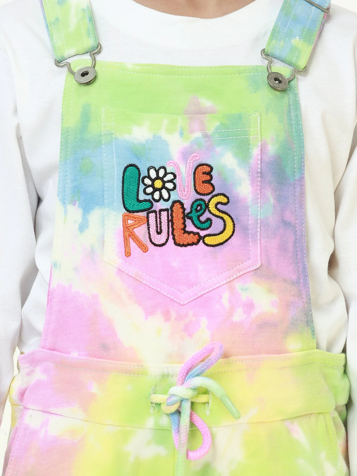 Girl's Pink & Blue Dungaree - EGTDK22-005 - Image 3
