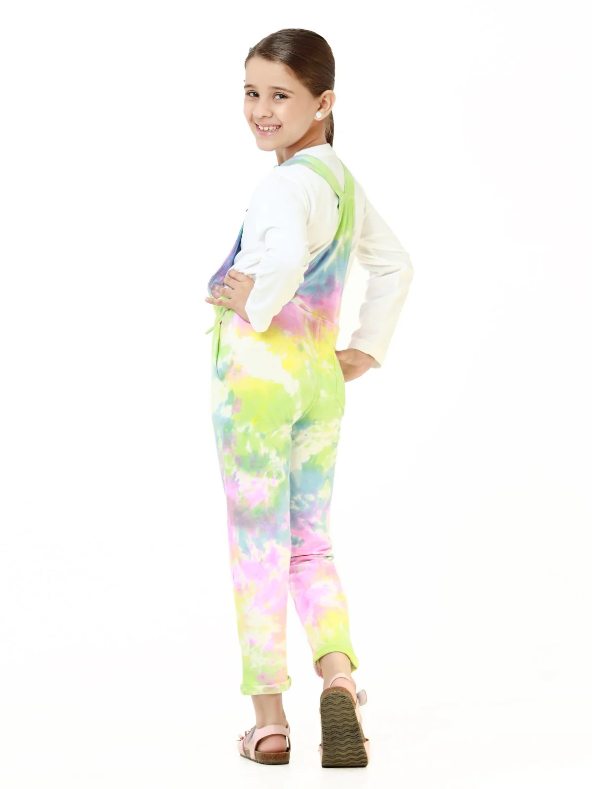 Girl's Pink & Blue Dungaree - EGTDK22-005 - Image 4