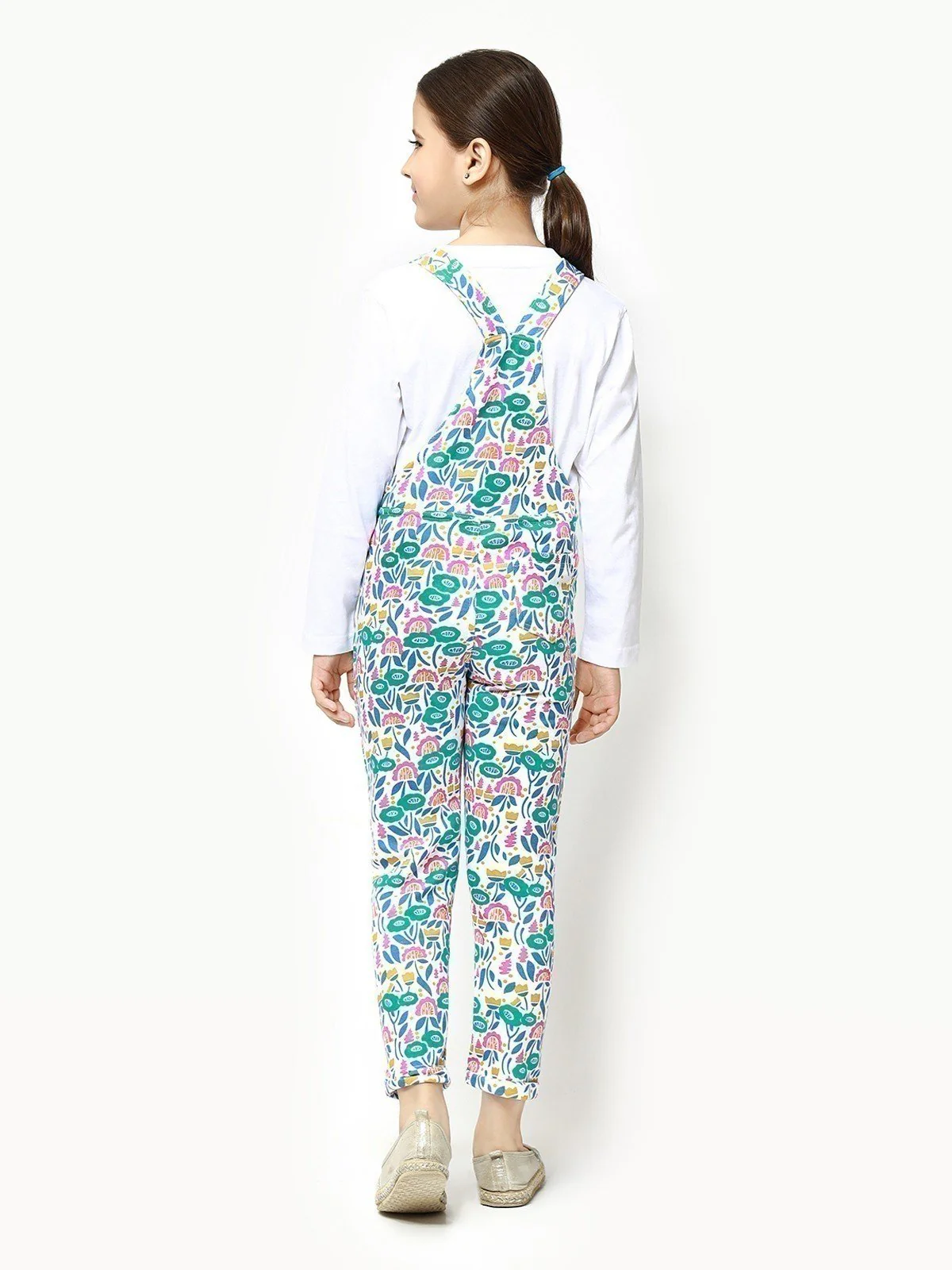 Girl's Off White Dungaree - EGTDK22-007 - Image 5