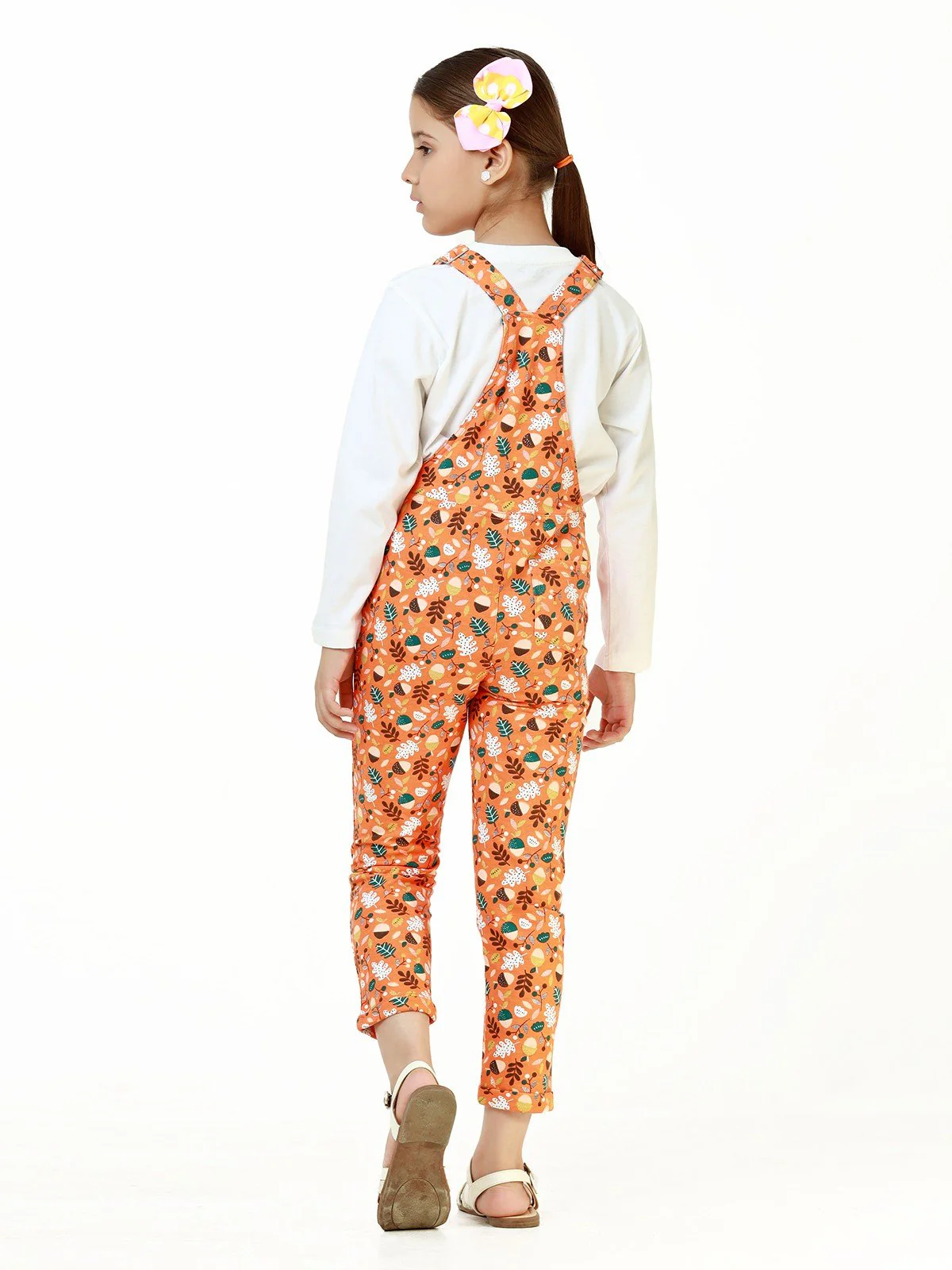 Girl's Orange Dungaree - EGTDK22-009 - Image 4