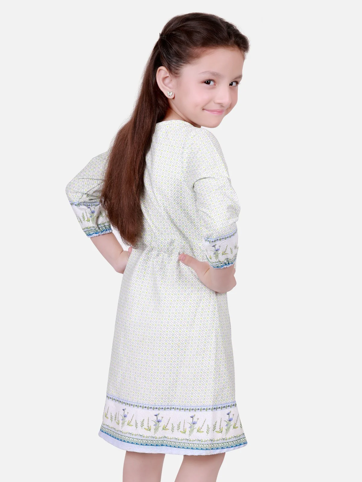 Girl's Light Green Frock - EGTF17A-0715 - Image 2