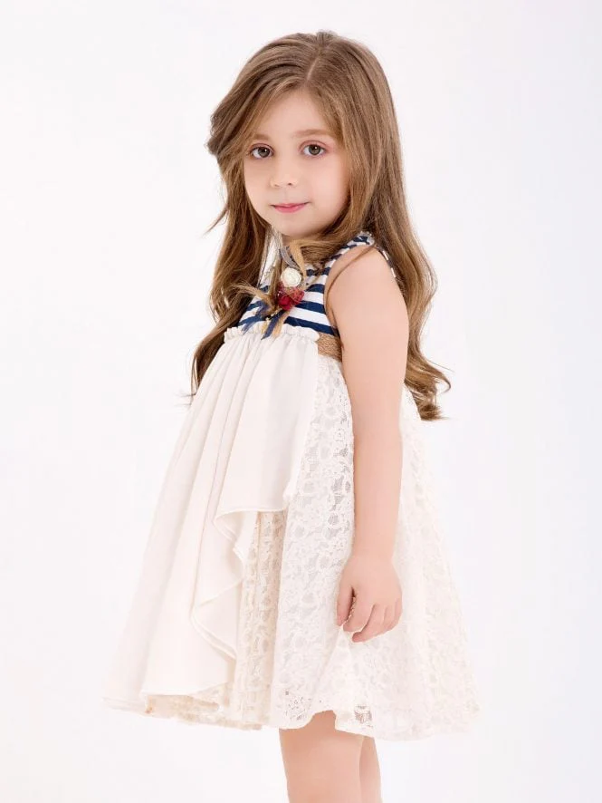 Girl's Cream Frock - EGTF18S-0743 - Image 2