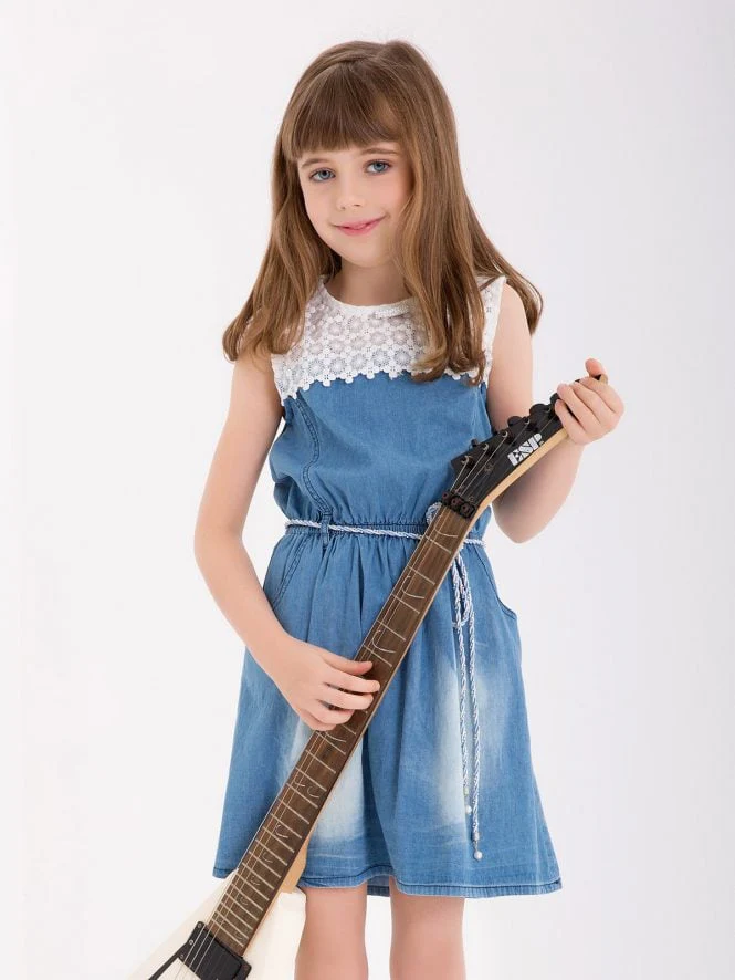 Girl's Blue Frock - EGTF18S-0746 - Image 2