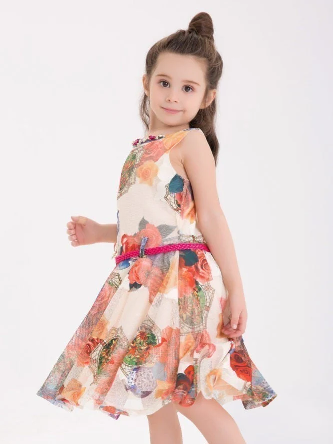 Girl's Peach Frock - EGTF18S-0760 - Image 2