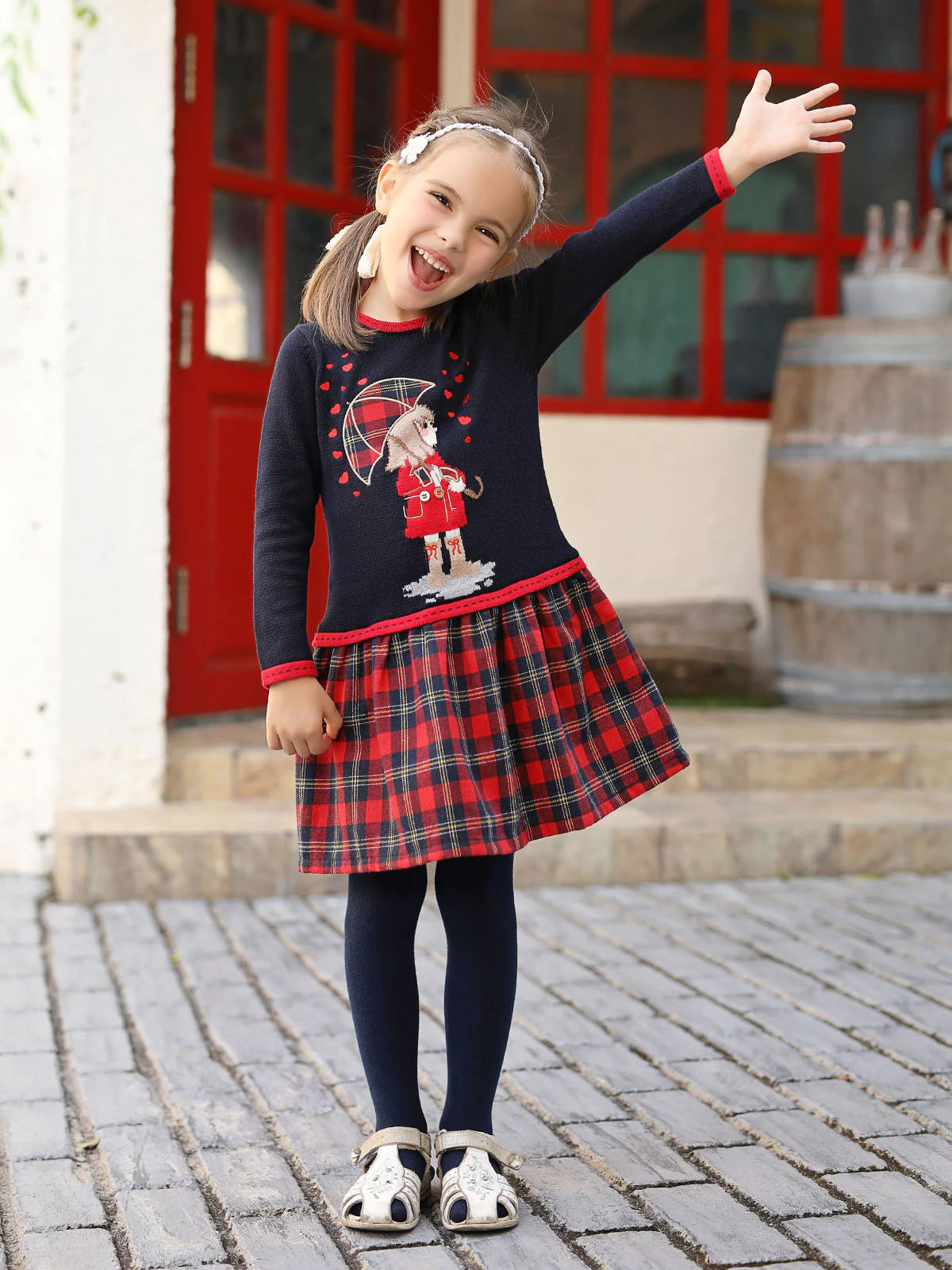 Girl's Navy Blue Frock - EGTF18W-0786 - Image 2