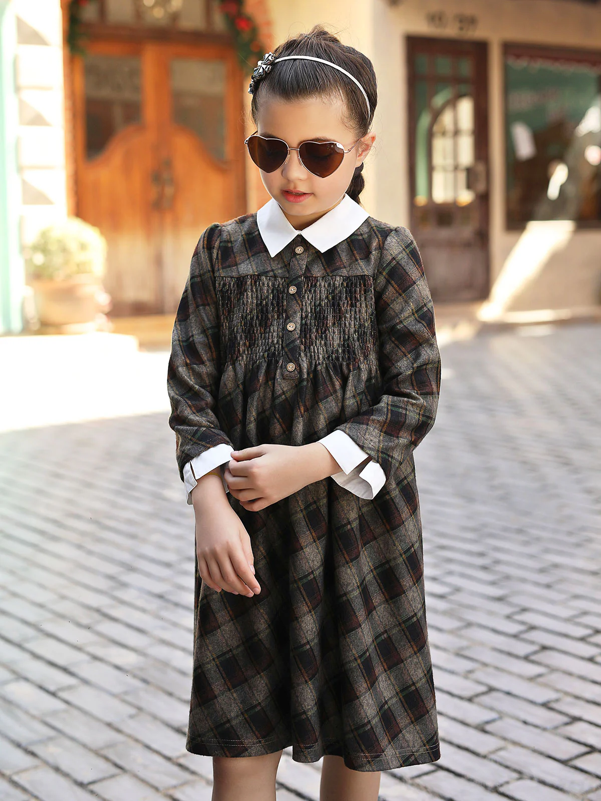 Girl's Dead Brown Frock - EGTF18W-0793 - Image 2