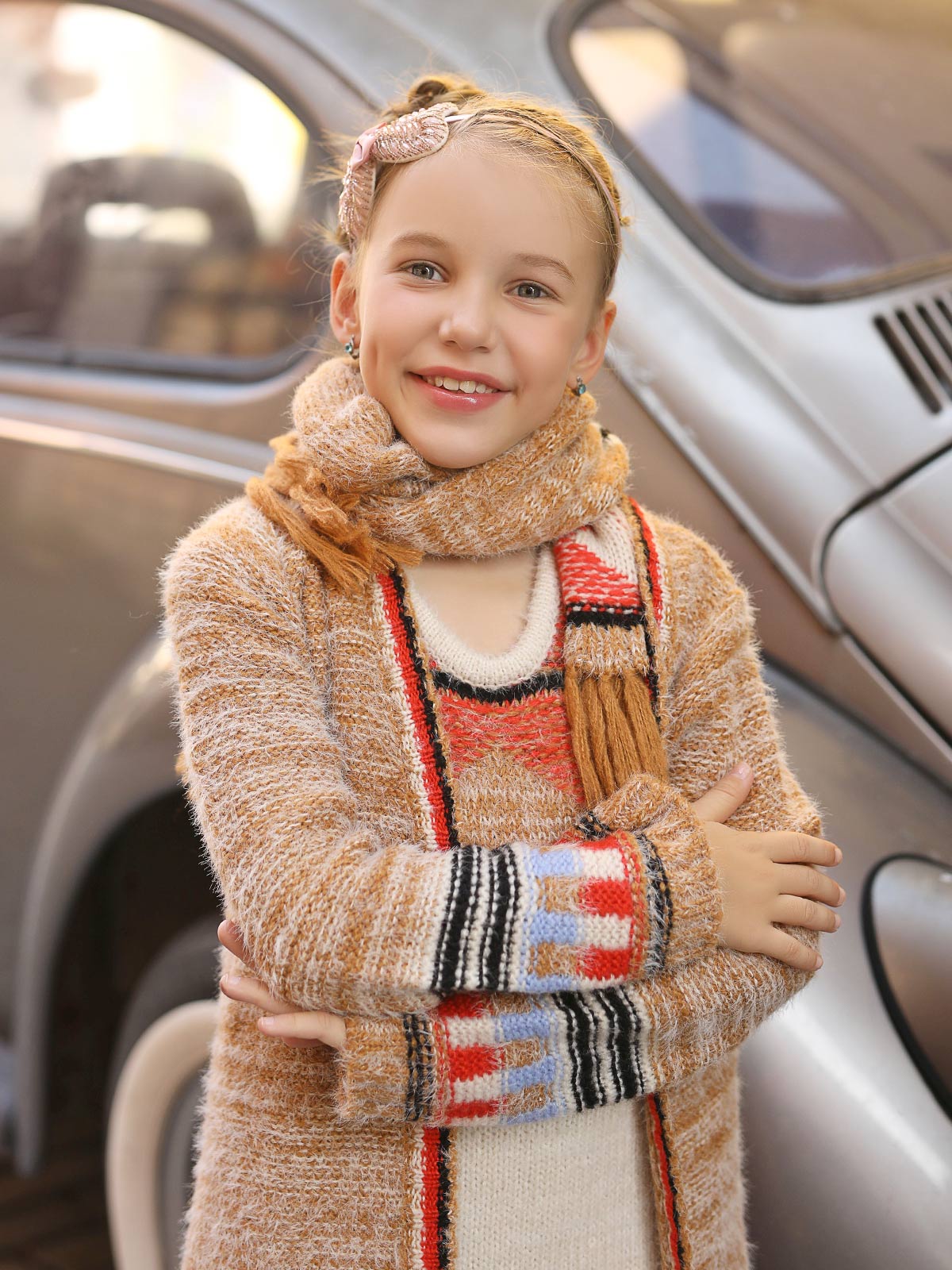 Girl's Light Brown Frock - EGTF18W-0807 - Image 2