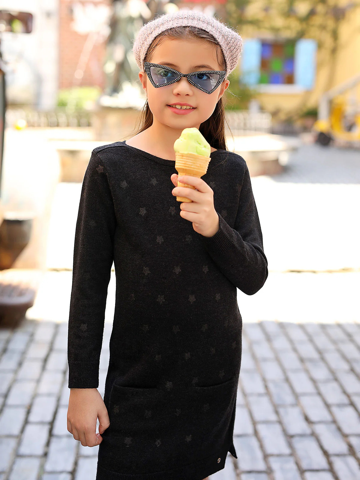 Girl's Black Frock - EGTF18W-0812 - Image 2