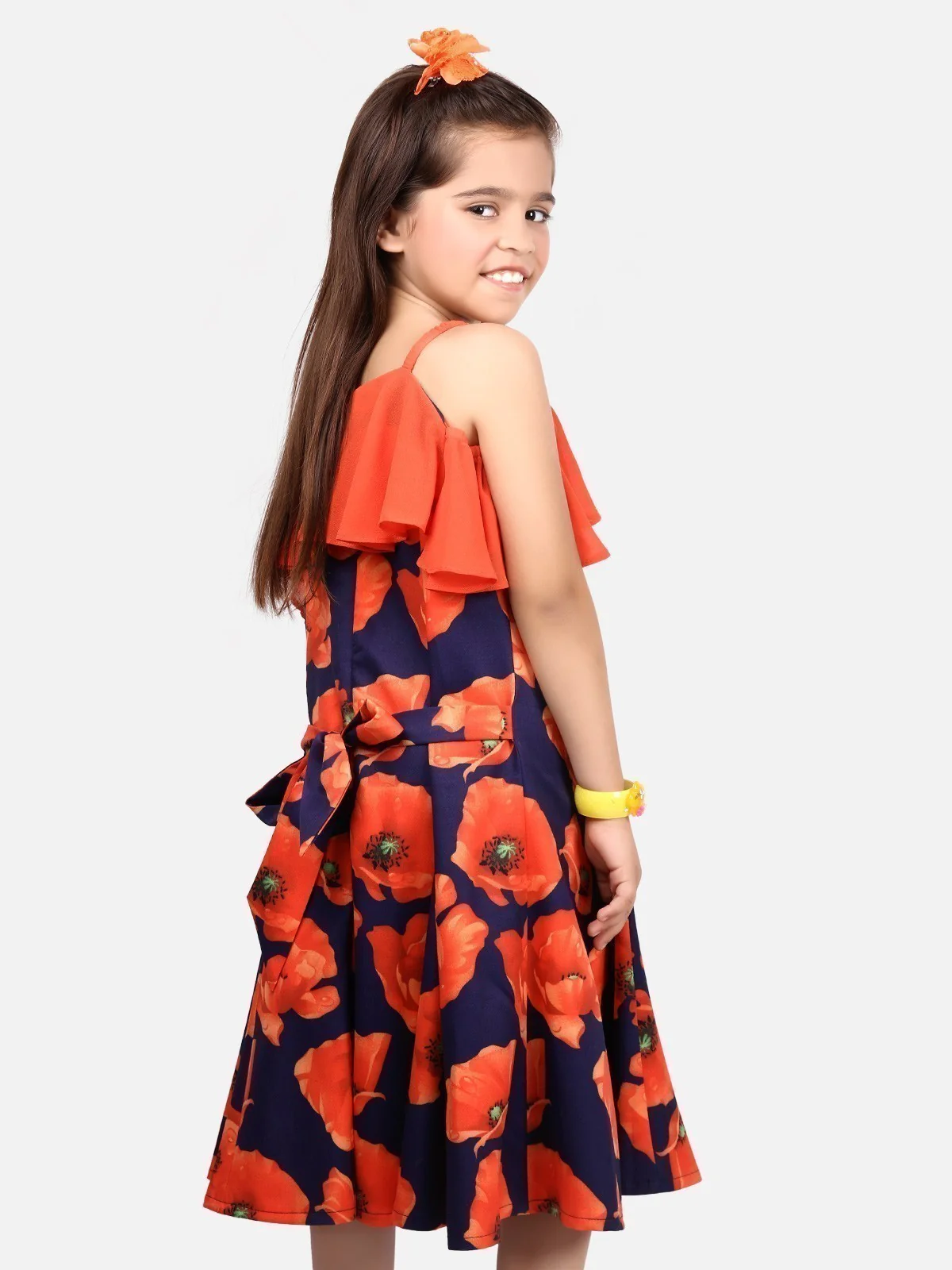 Girl's Orange Frock - EGTF19S-0819 - Image 3