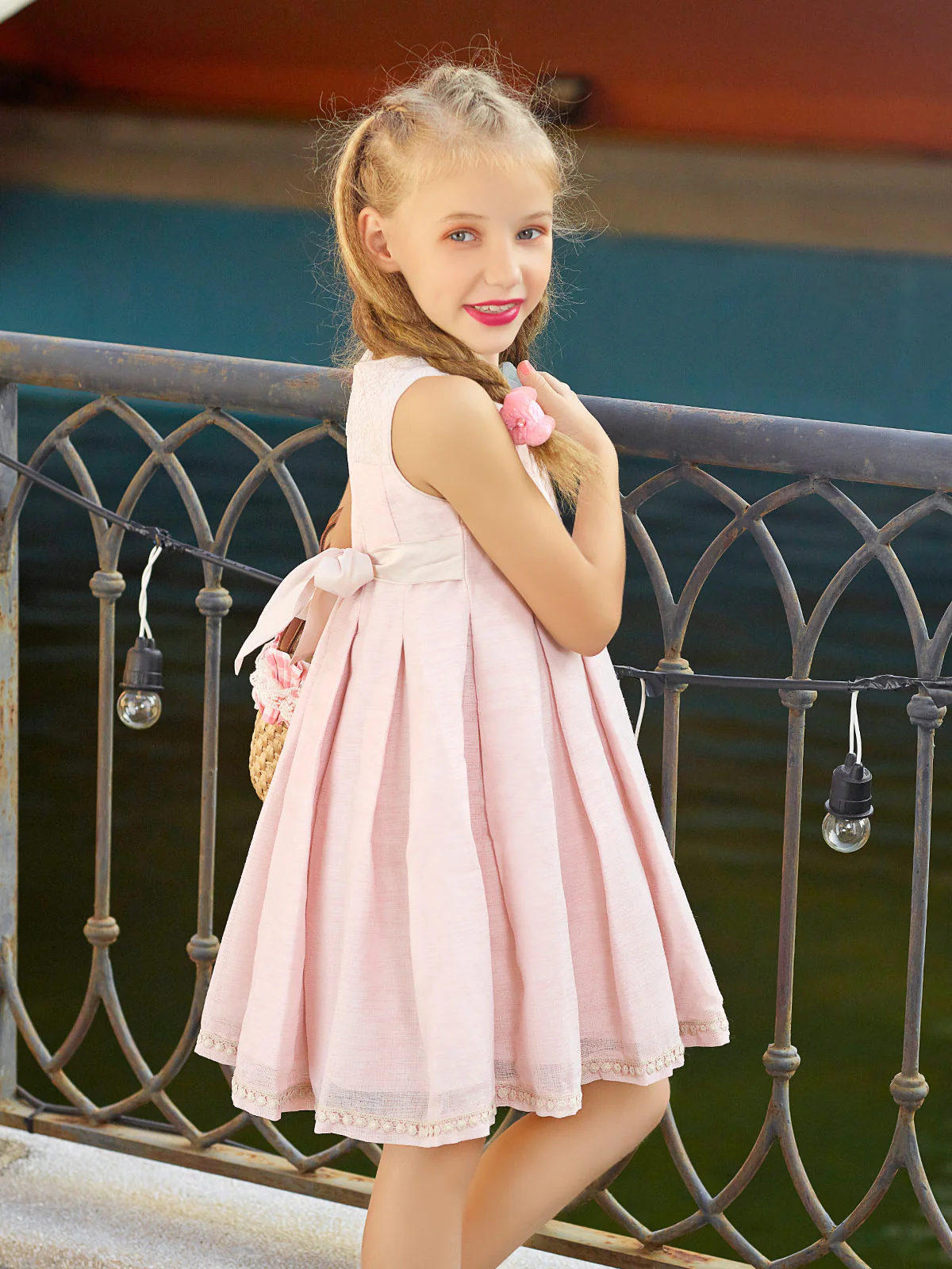 Girl's Soft Pink Frock - EGTF19S-0825 - Image 2