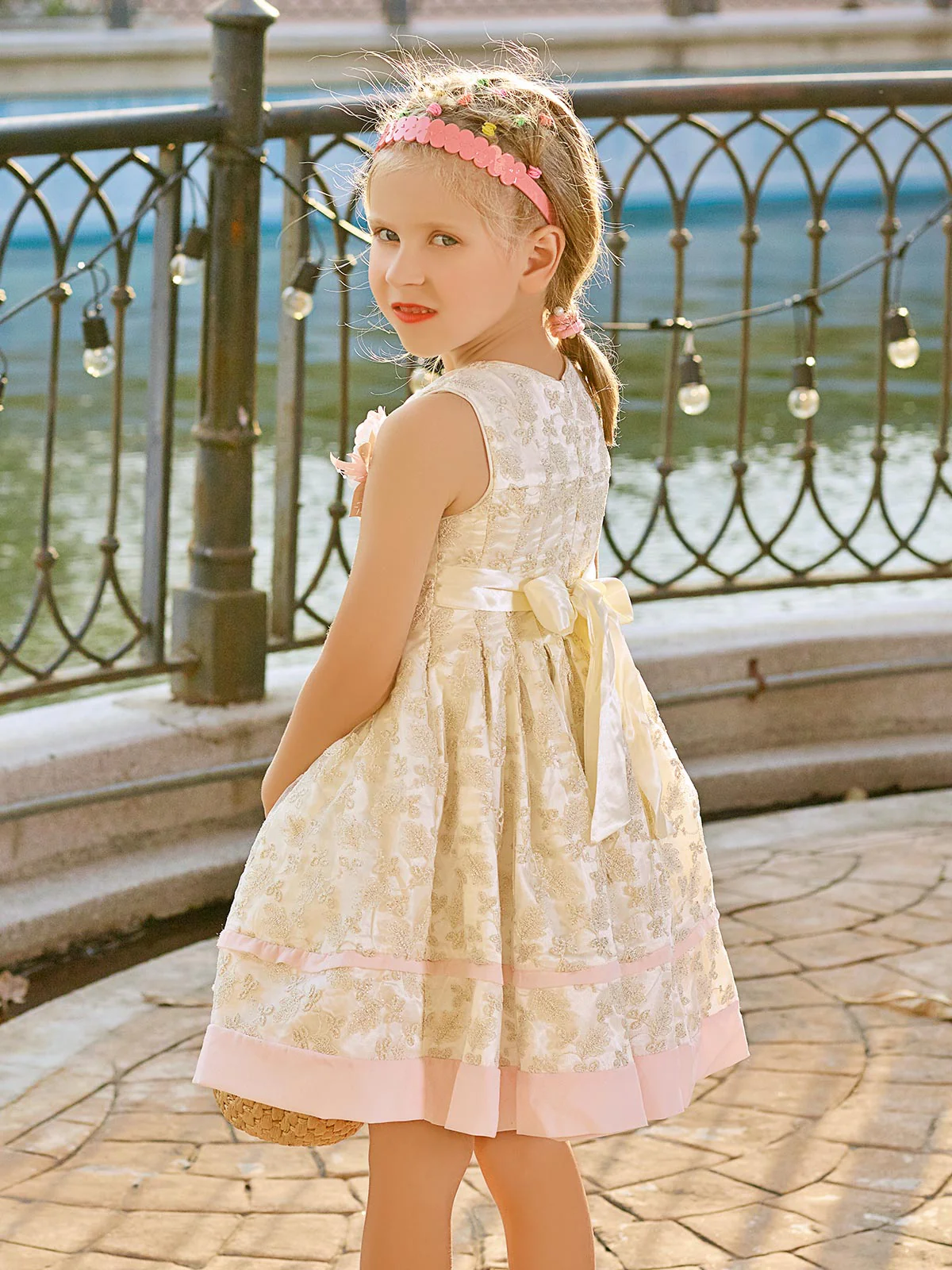 Girl's Cream Frock - EGTF19S-0829 - Image 2