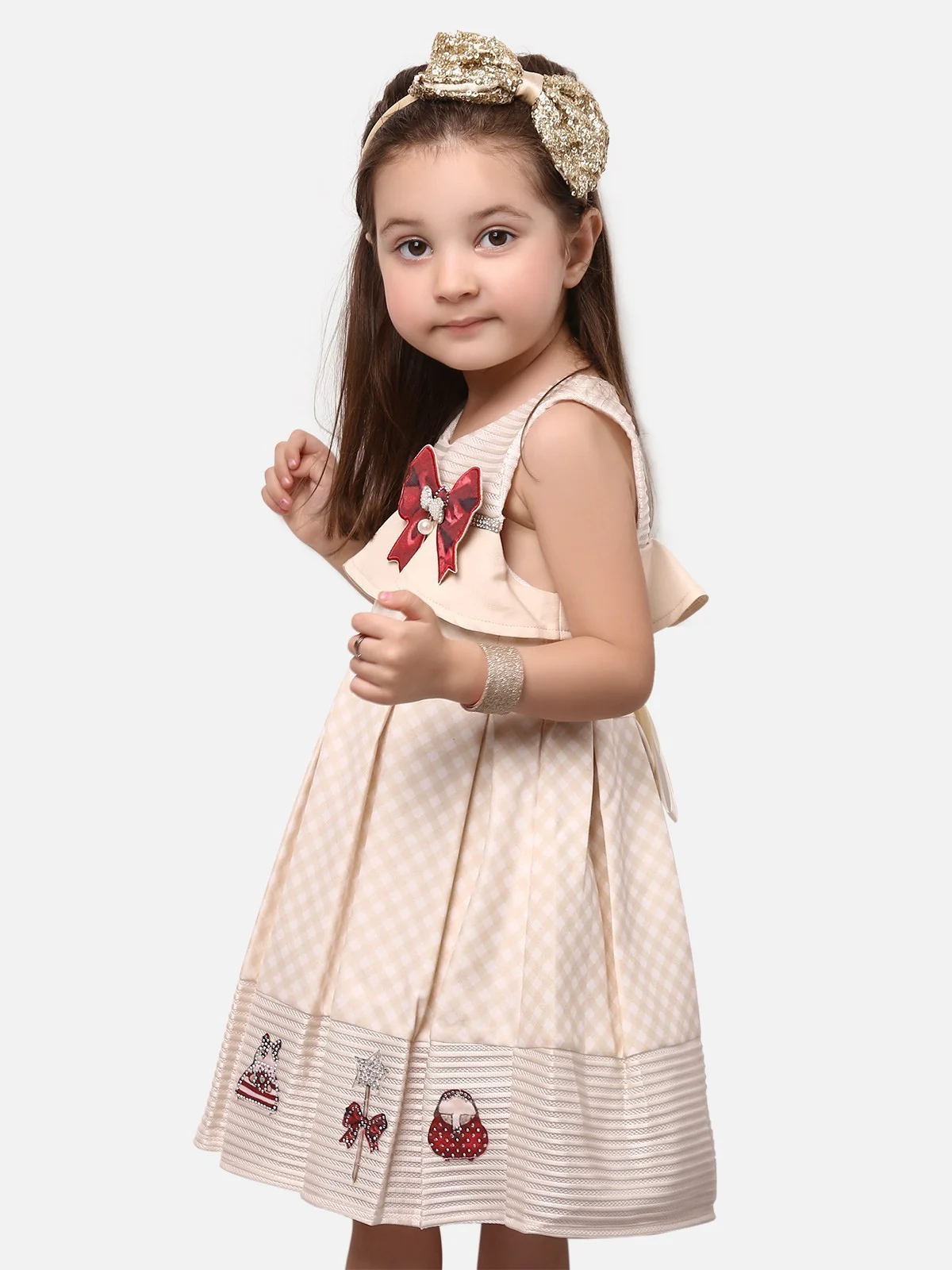 Girl's Beige Frock - EGTF19S-0832 - Image 2