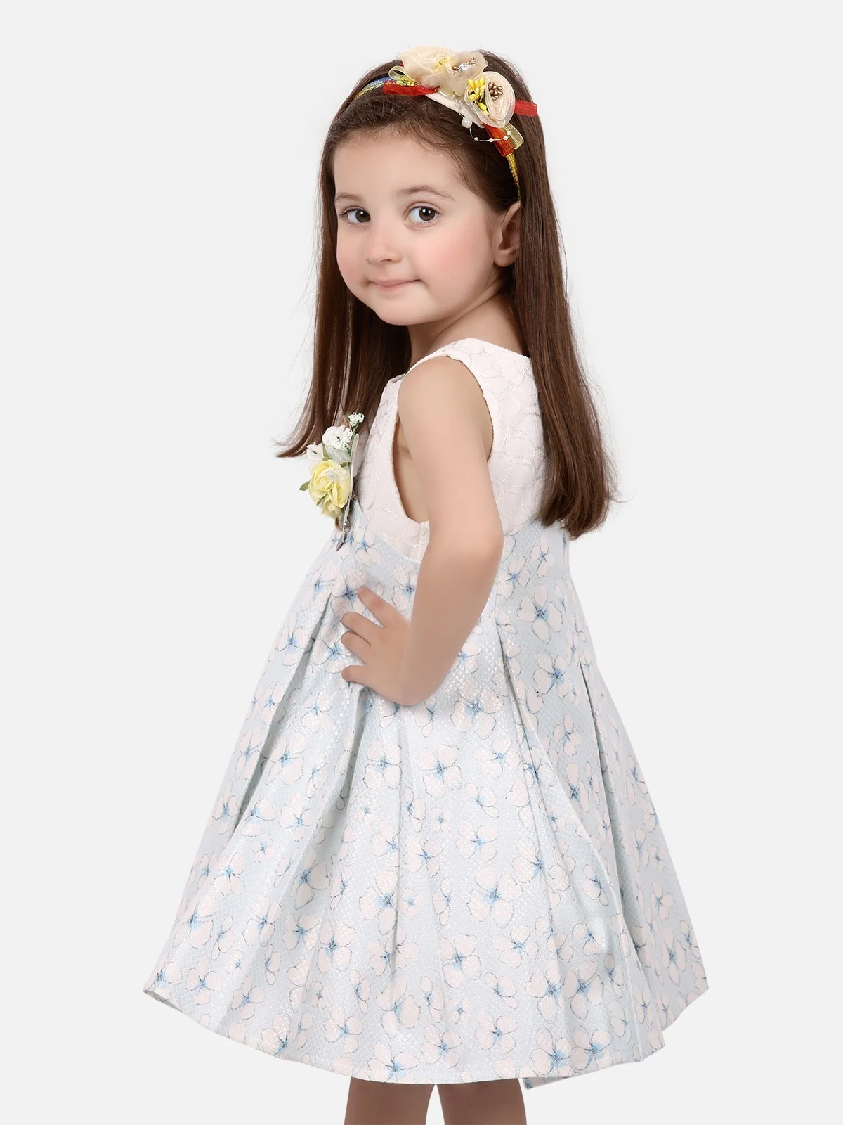 Girl's Ice Blue Frock - EGTF19S-0834 - Image 2
