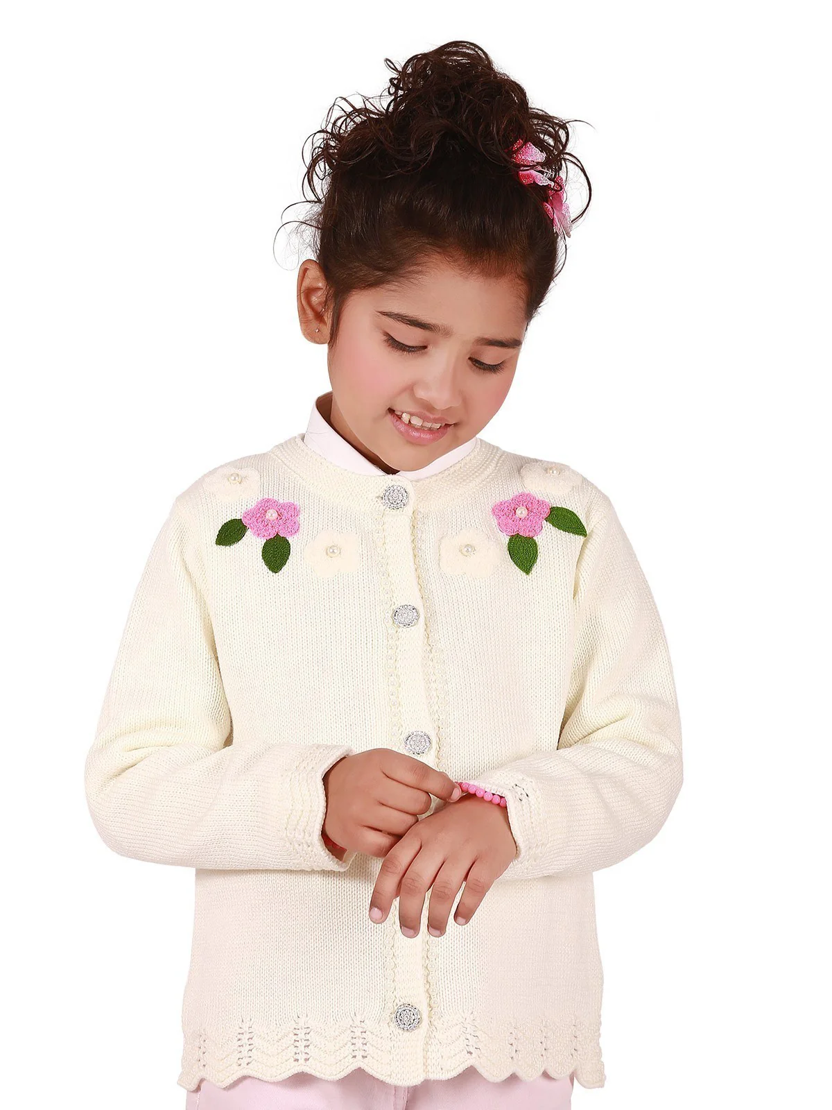 Girl's Cream Frock - EGTF19W-063 - Image 2