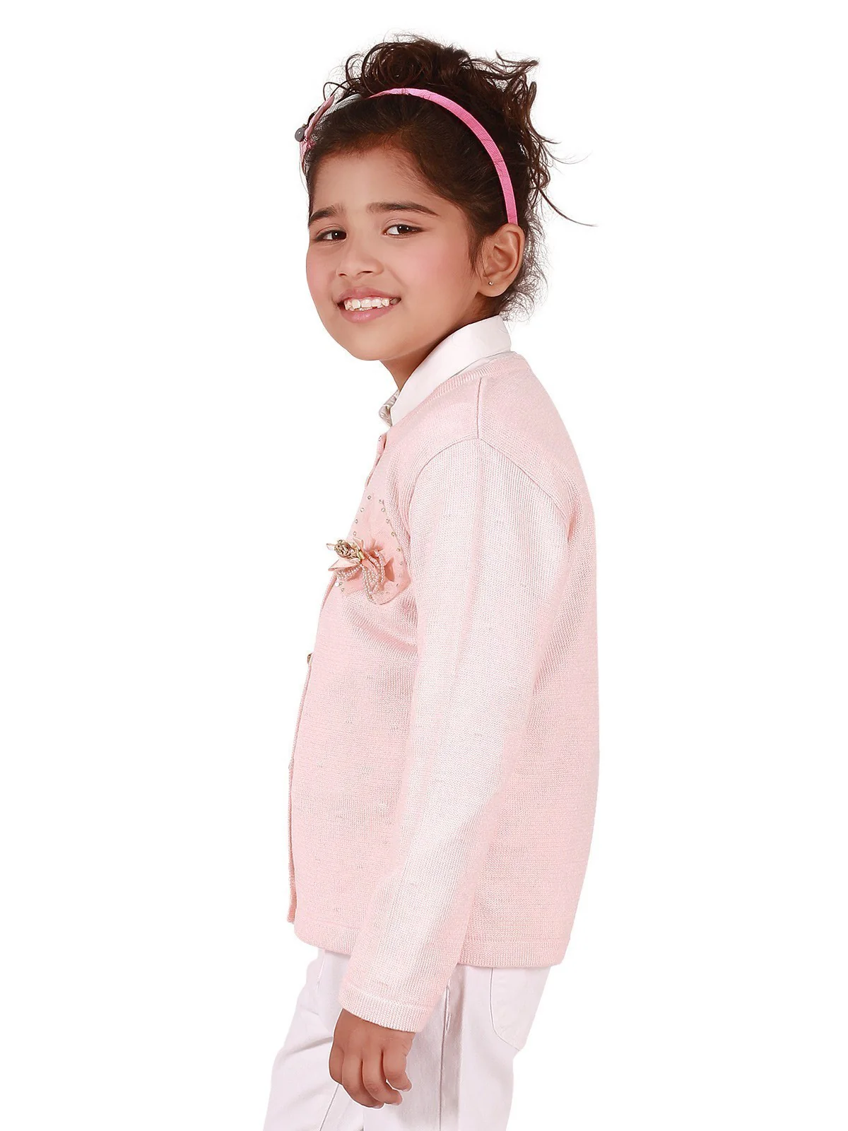 Girl's Light Peach Frock - EGTF19W-064 - Image 2