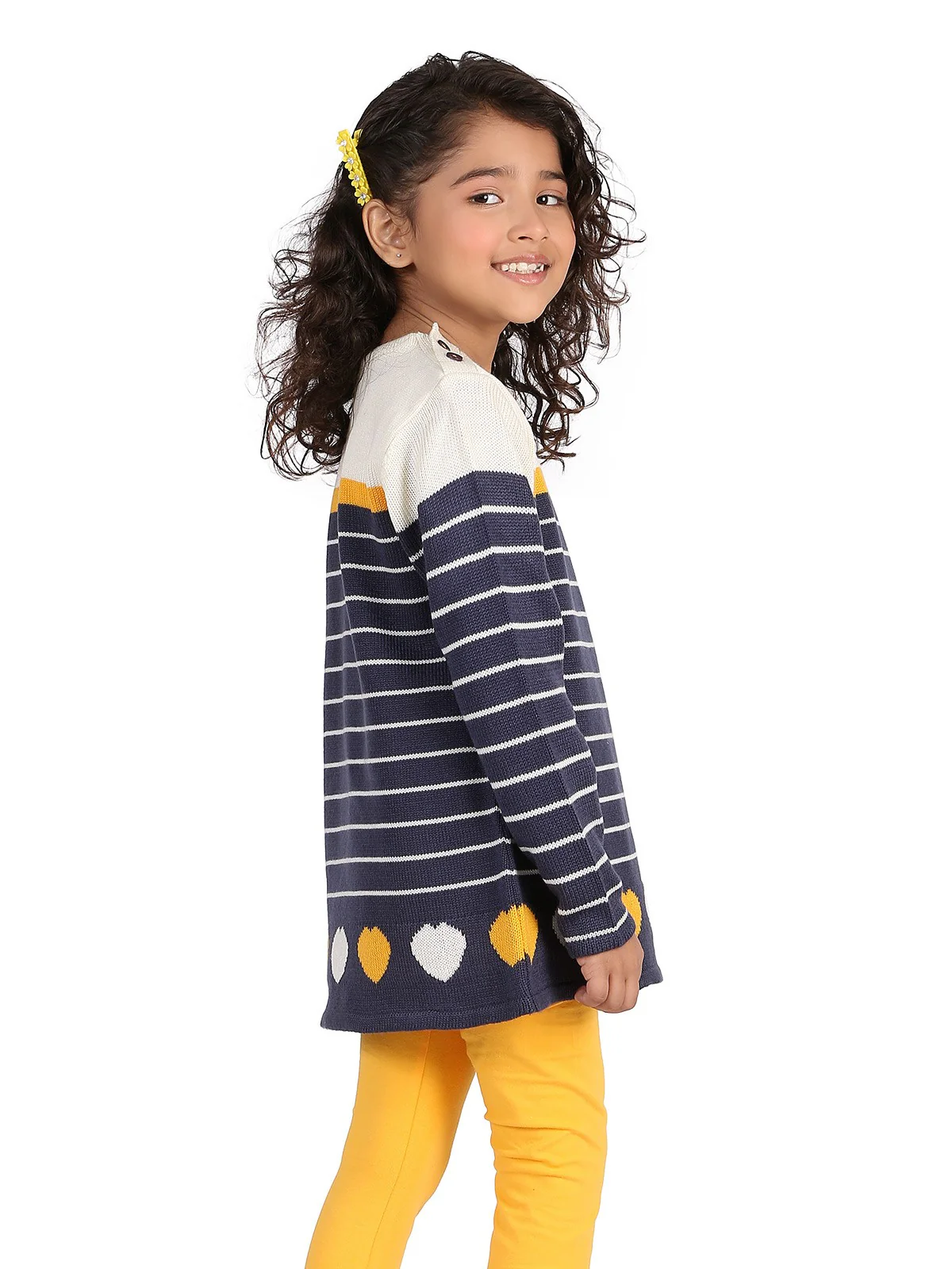 Girl's Navy Blue Frock - EGTF19W-065 - Image 2