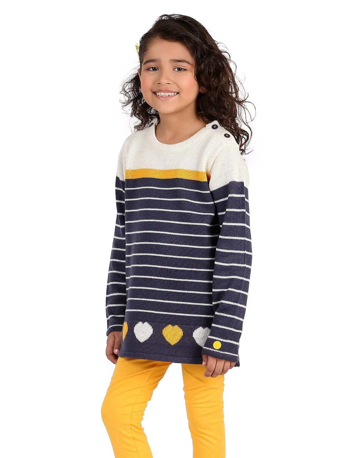 Girl's Navy Blue Frock - EGTF19W-065 - Image 3