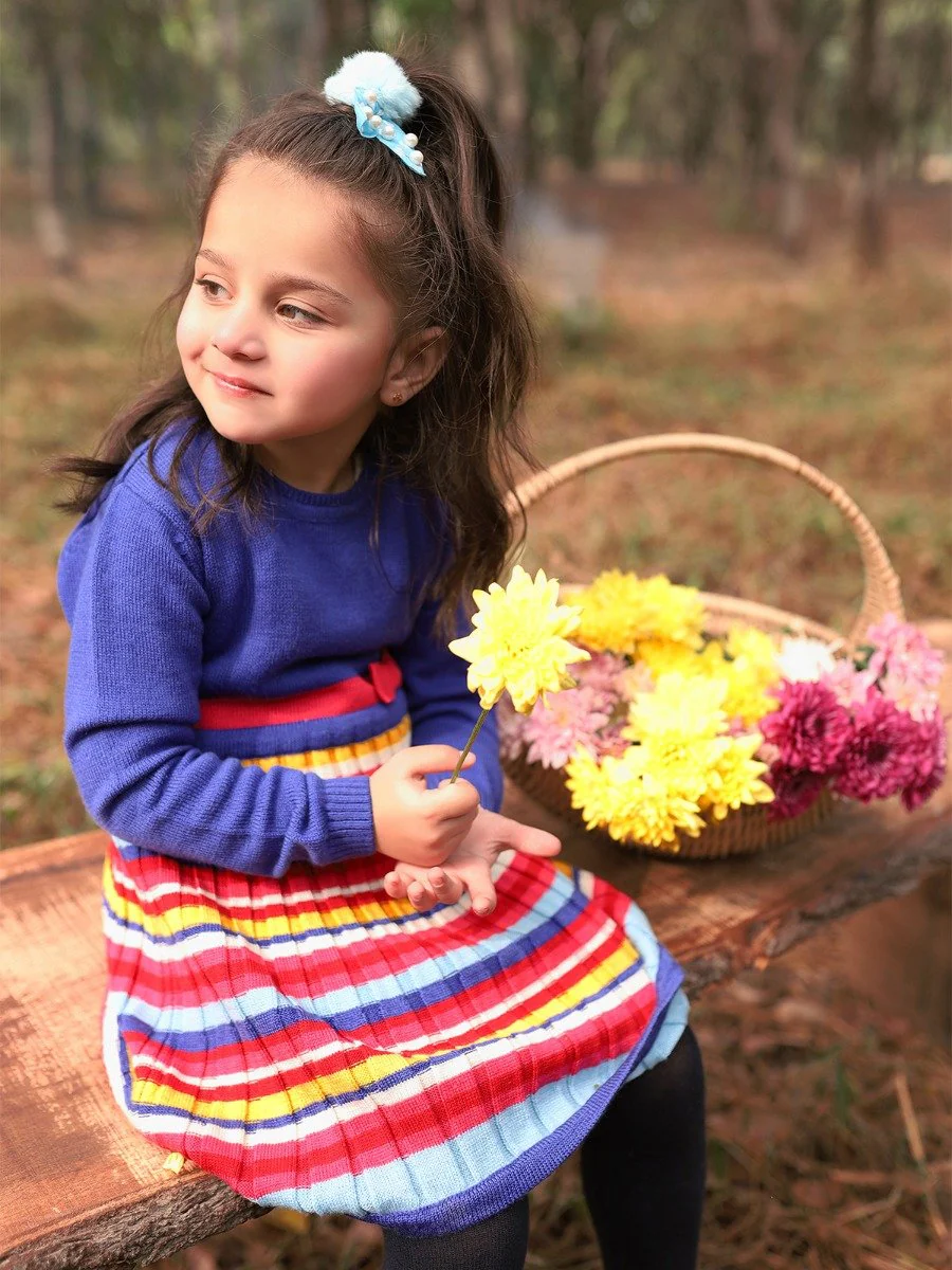 Girl's Royal Blue Frock - EGTF20W-001 - Image 2