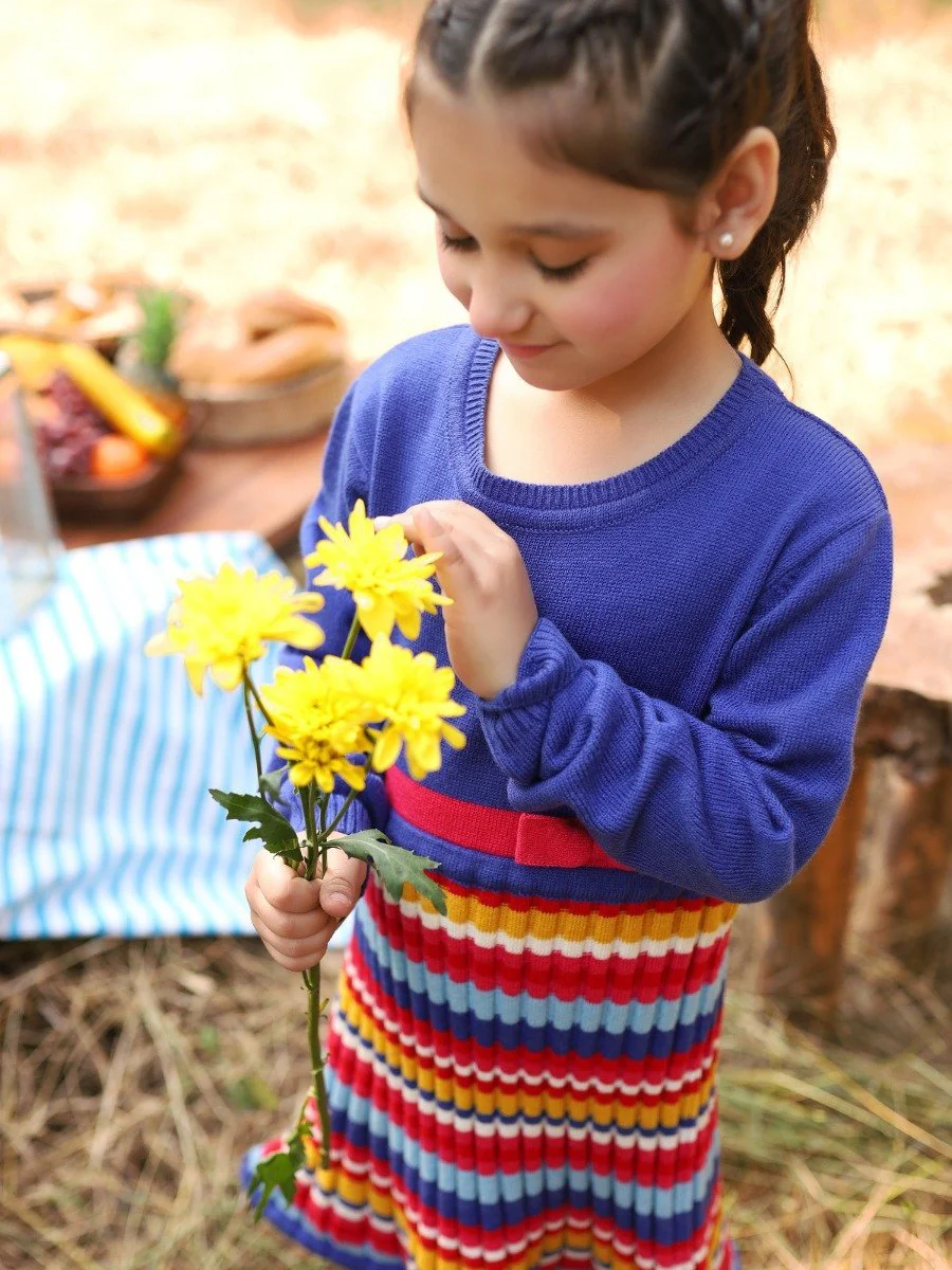 Girl's Royal Blue Frock - EGTF20W-001 - Image 3