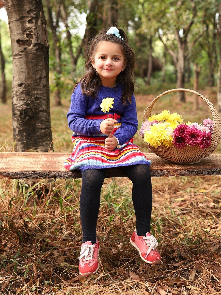 Girl's Royal Blue Frock - EGTF20W-001 - Image 4