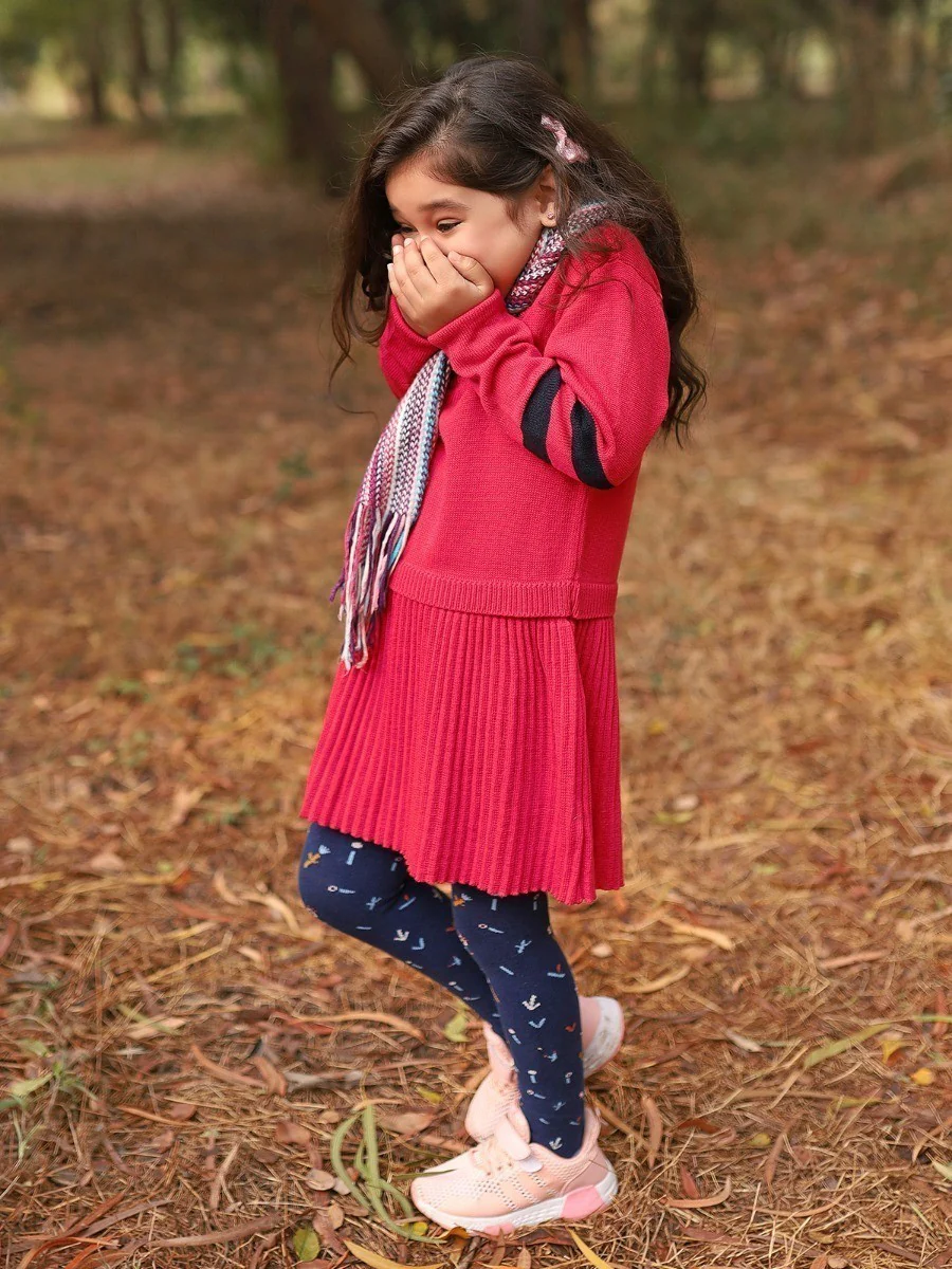 Girl's Bright Pink Frock - EGTF20W-003 - Image 3