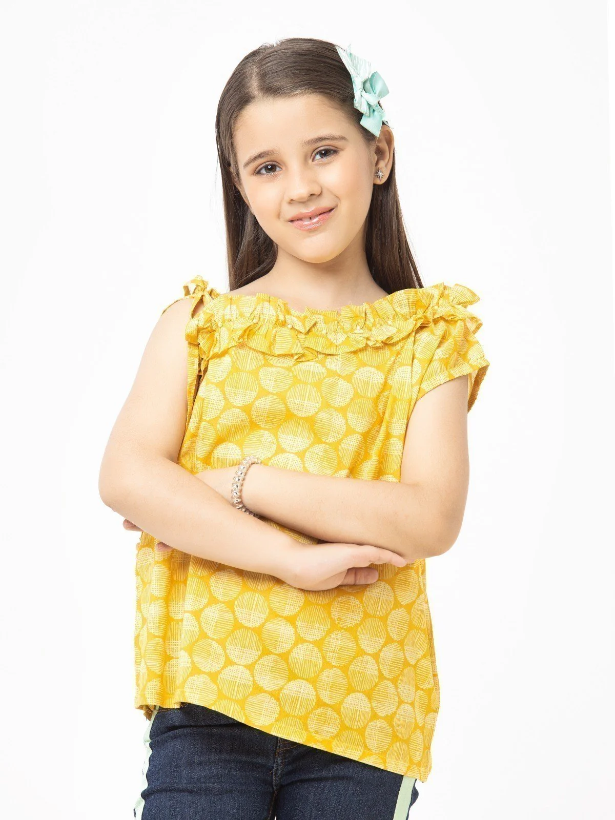Girl's Yellow Fusion Top - EGTF21S-001 - Image 2