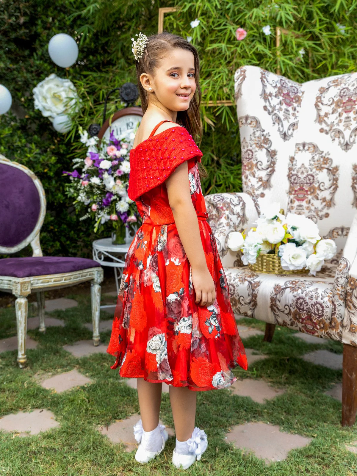 Girl's Red Frock - EGTF21S-0818 - Image 4