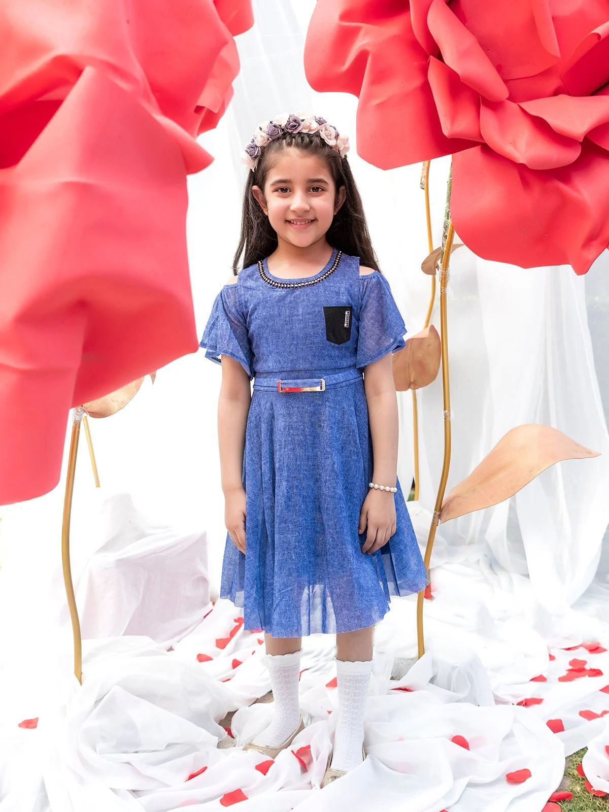 Girl's Blue Frock - EGTF21S-0821 - Image 4