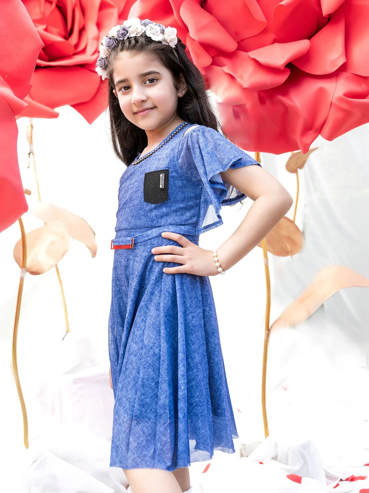 Girl's Blue Frock - EGTF21S-0821 - Image 5