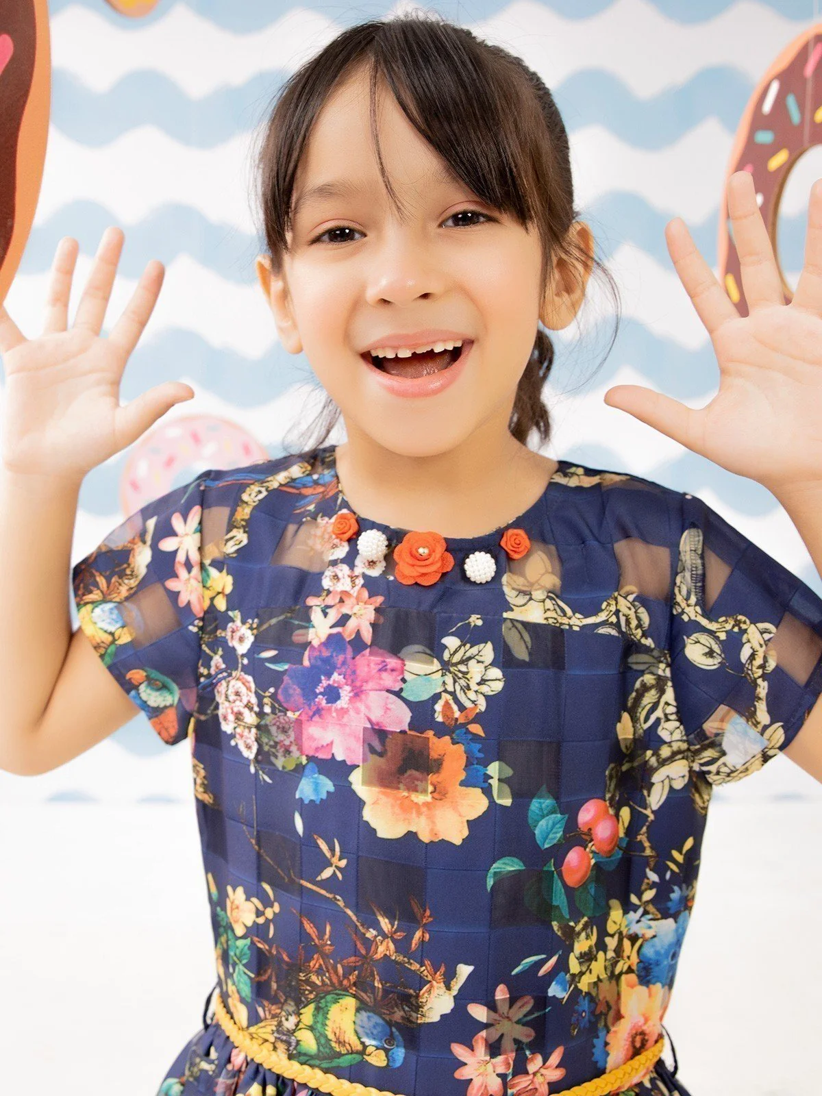 Girl's Blue Multi Frock - EGTF21S-0822 - Image 2
