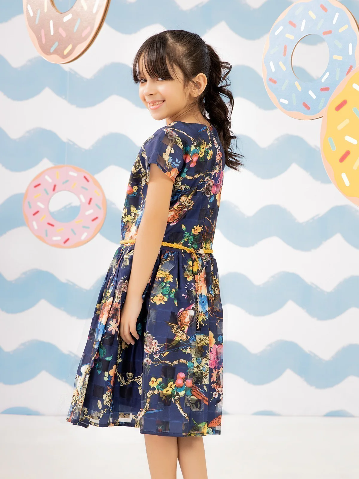 Girl's Blue Multi Frock - EGTF21S-0822 - Image 3